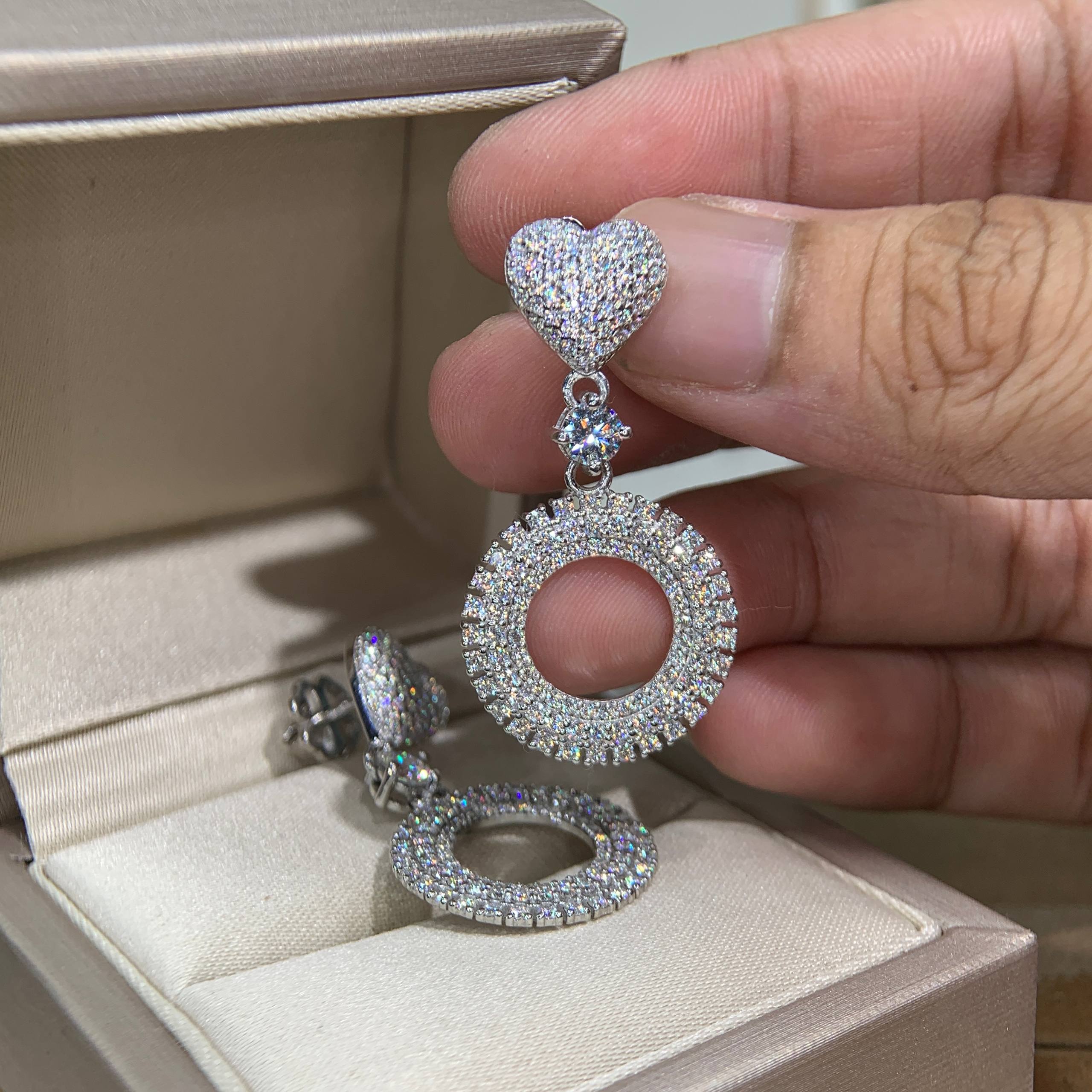 Bông tai kim cương Moissanite GRA (A784) - Ảnh 2