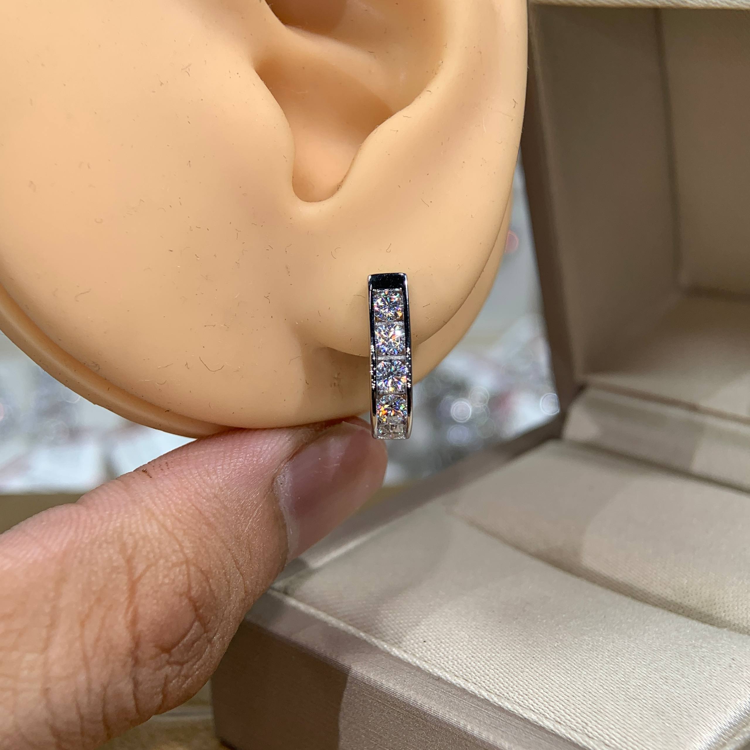 Bông tai kim cương Moissanite GRA (P73) - Ảnh 3