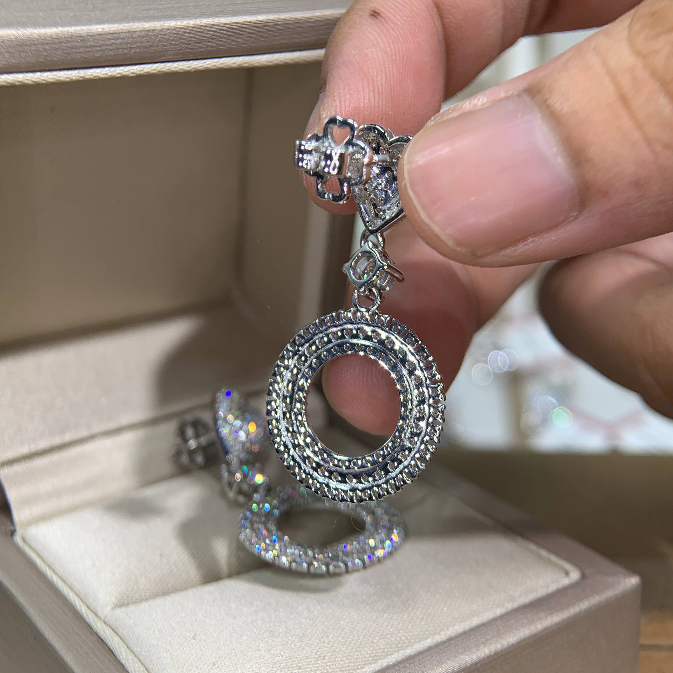 Bông tai kim cương Moissanite GRA (A784) - Ảnh 5