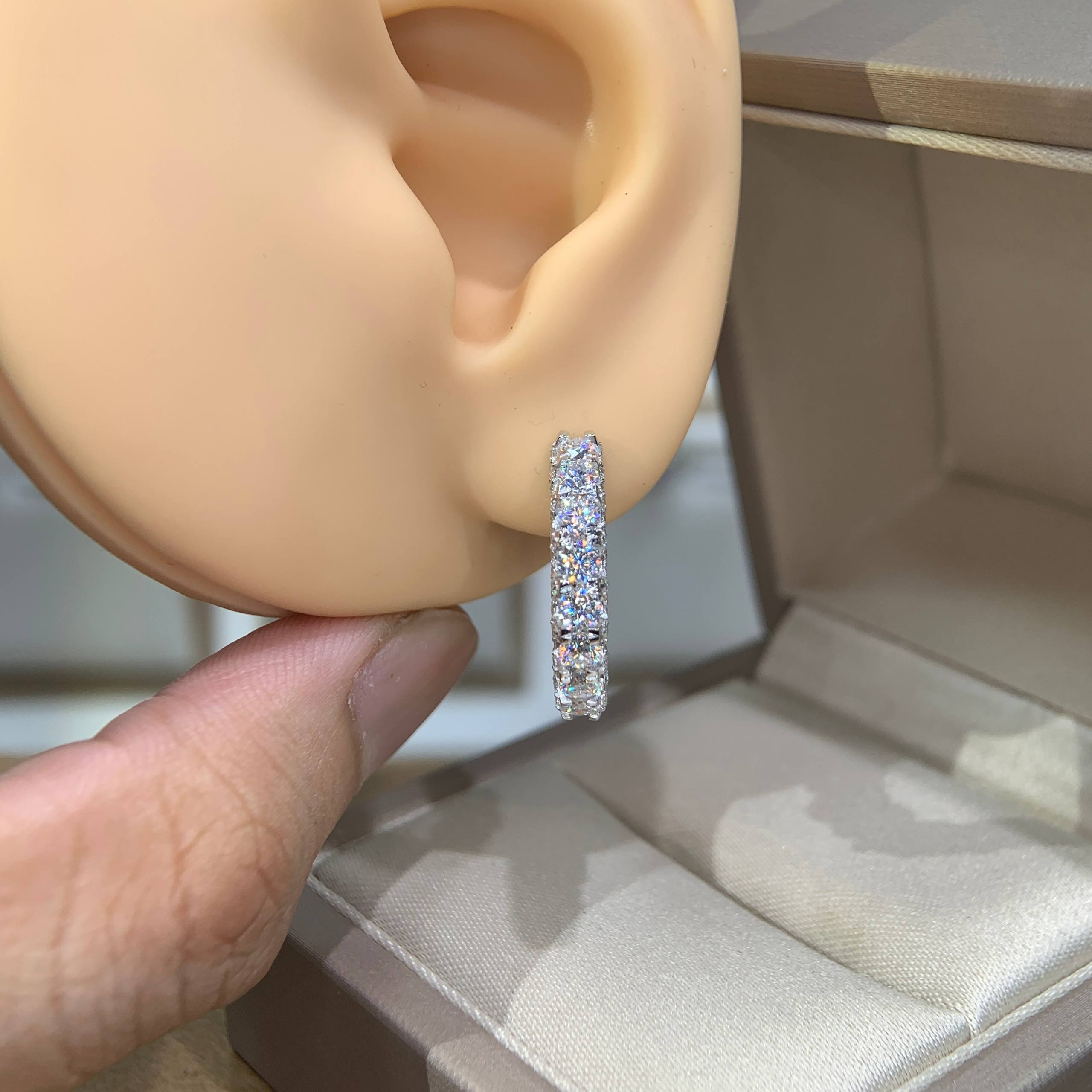 Bông tai kim cương Moissanite GRA (B163) - Ảnh 5