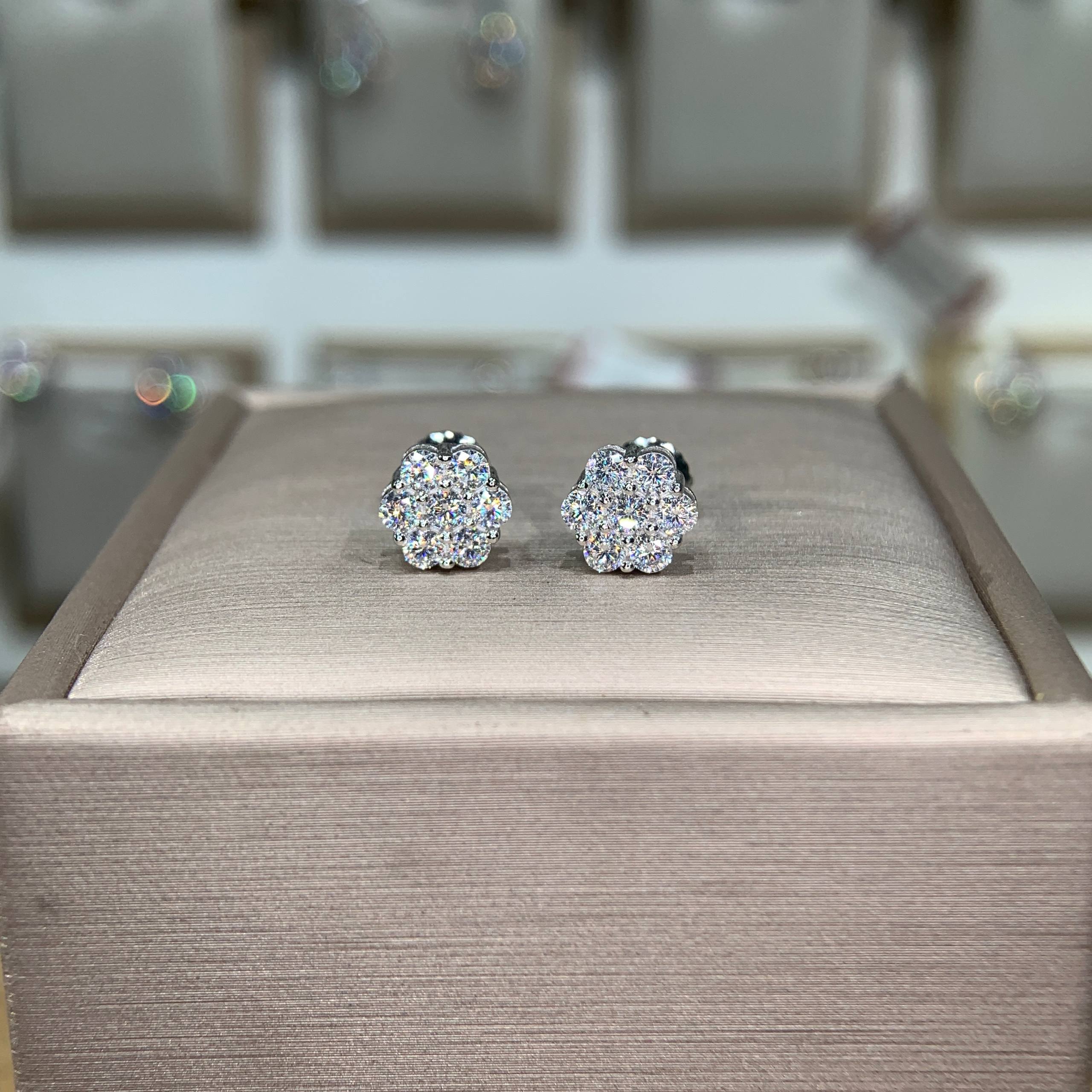 Bông tai kim cương Moissanite GRA (L49) - Ảnh 4