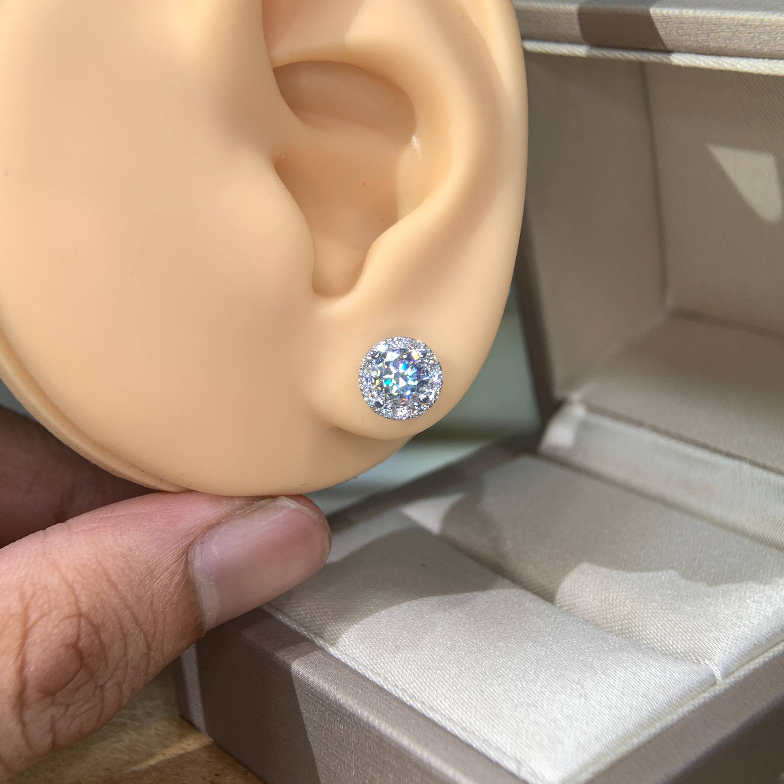 Bông tai kim cương Moissanite GRA (Z71) - Ảnh 4