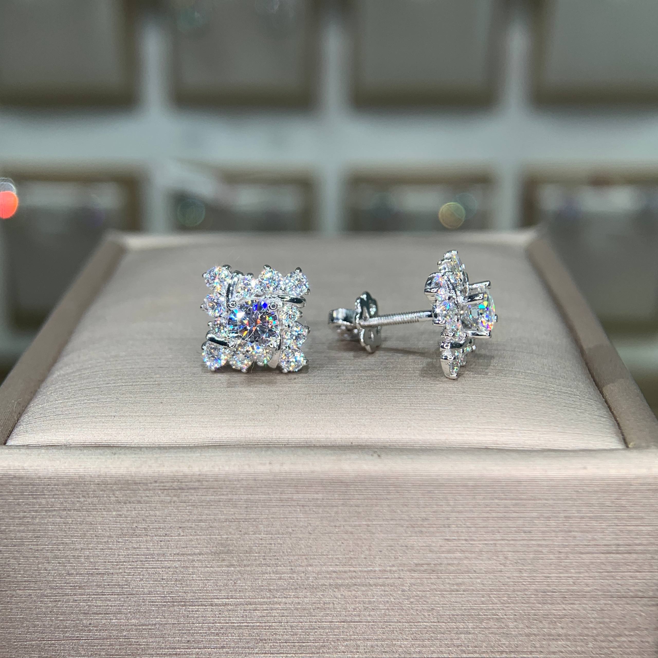 Bông tai kim cương Moissanite GRA (A052) - Ảnh 5