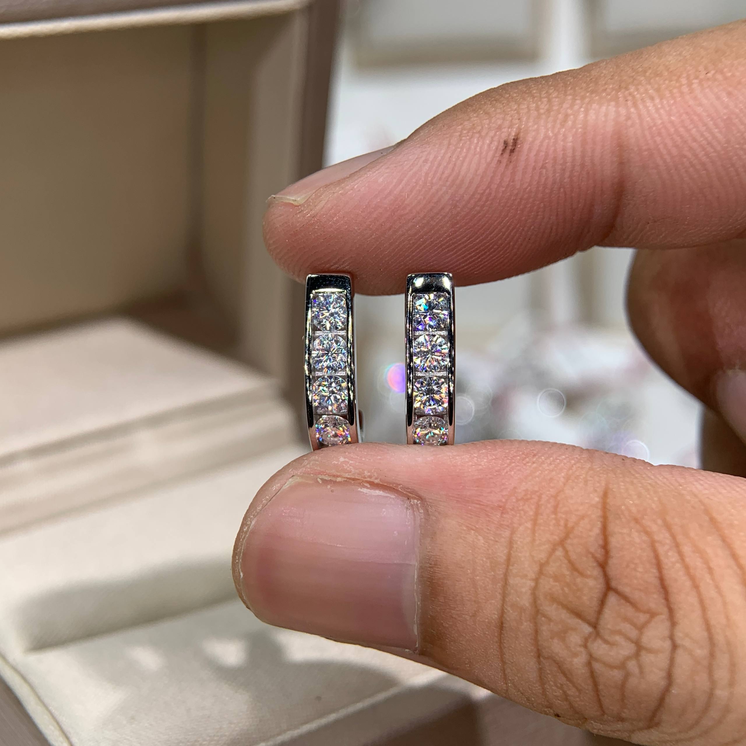 Bông tai kim cương Moissanite GRA (P73) - Ảnh 5