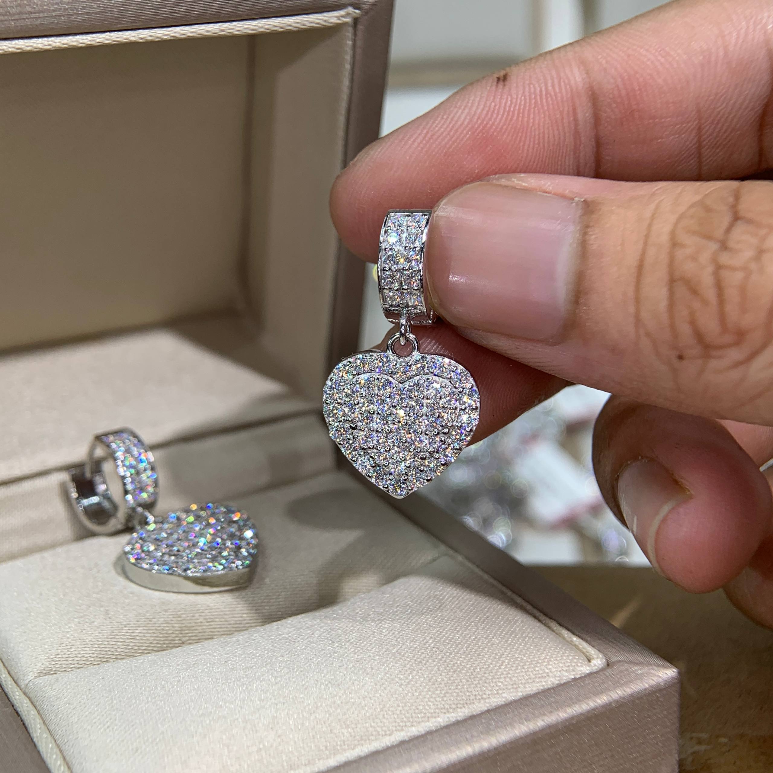 Bông tai kim cương Moissanite GRA (A672) - Ảnh 5