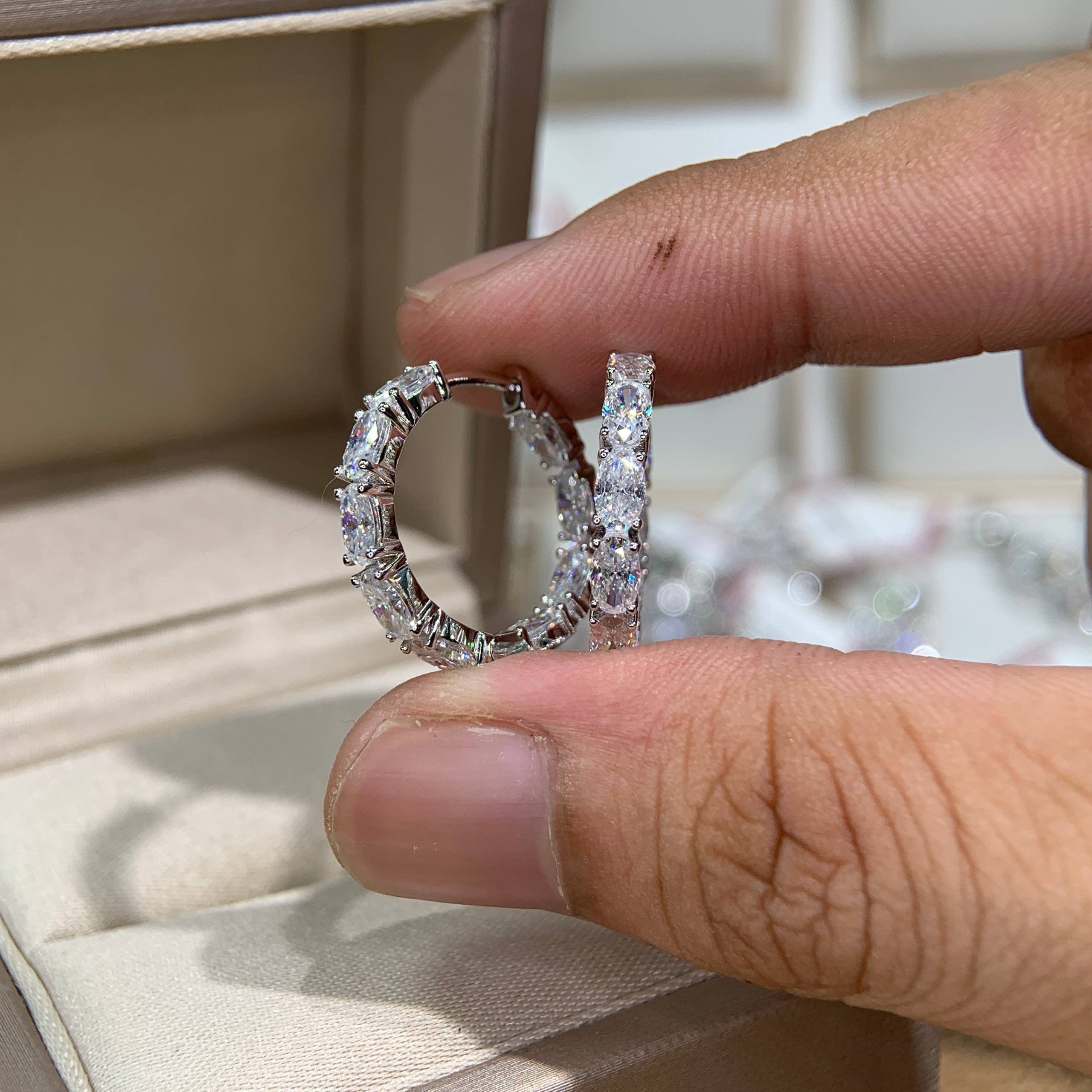 Bông tai kim cương Moissanite GRA (A785) - Ảnh 4