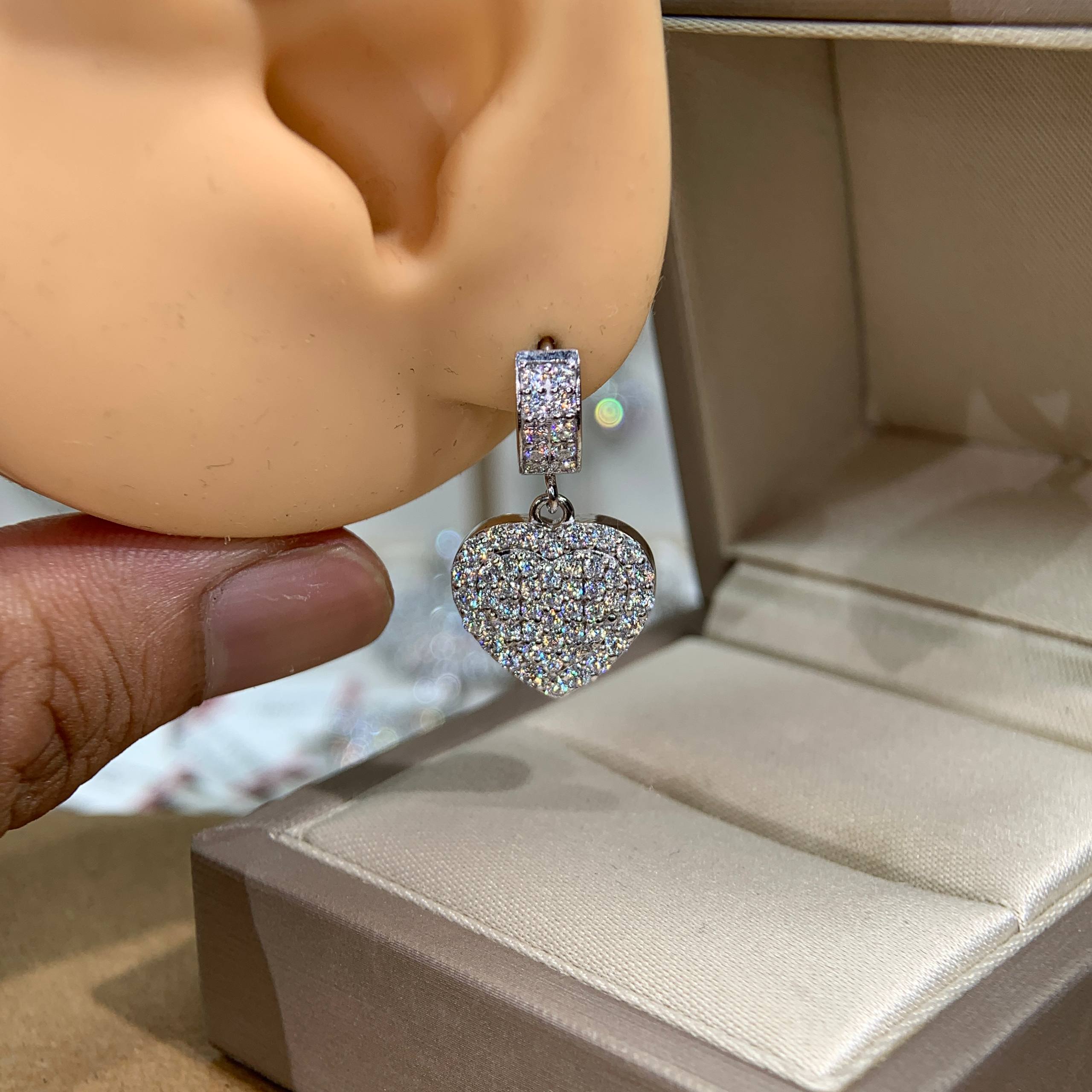 Bông tai kim cương Moissanite GRA (A672) - Ảnh 4