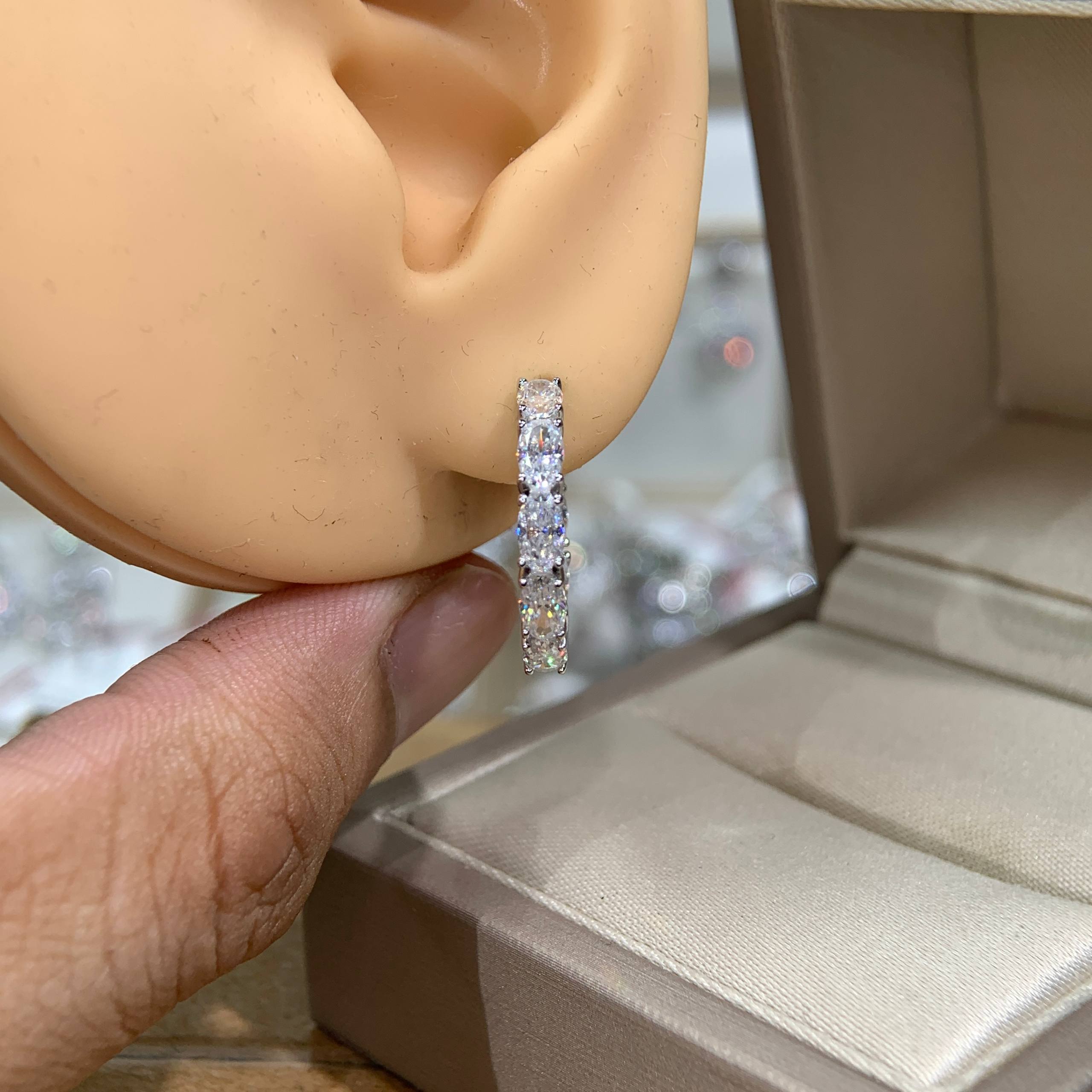 Bông tai kim cương Moissanite GRA (A785) - Ảnh 3