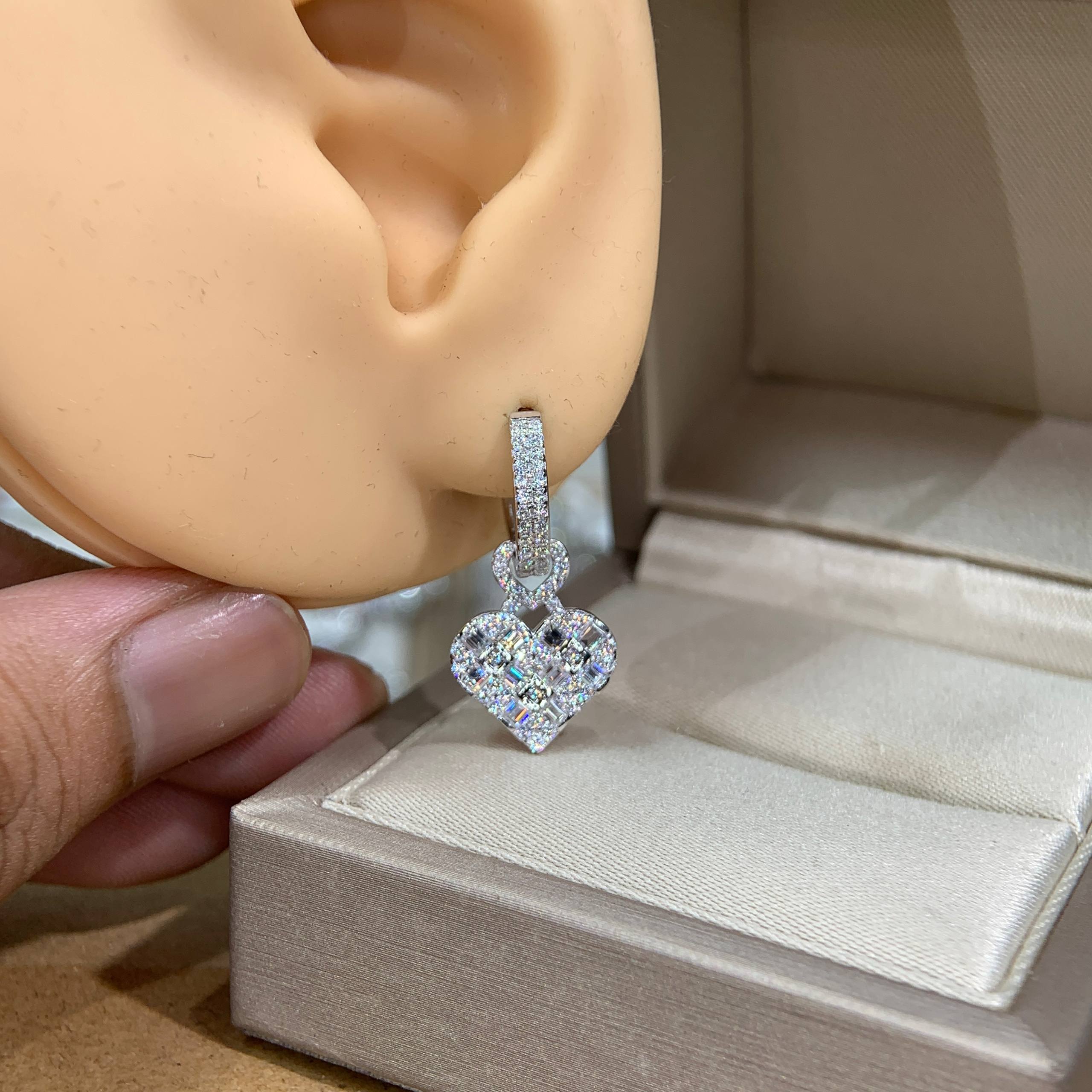 Bông tai kim cương Moissanite GRA (A456) - Ảnh 2