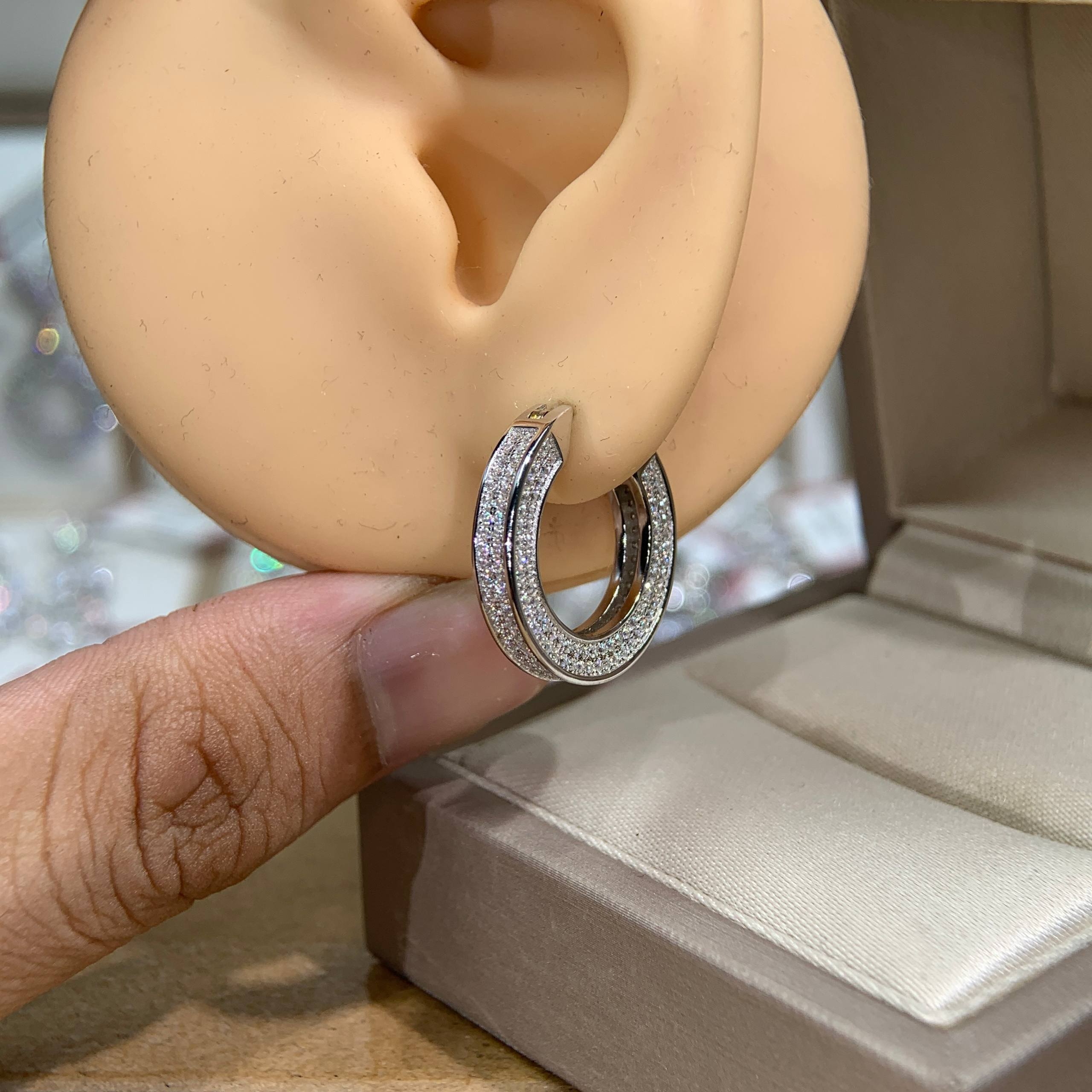 Bông tai kim cương Moissanite GRA (A362)