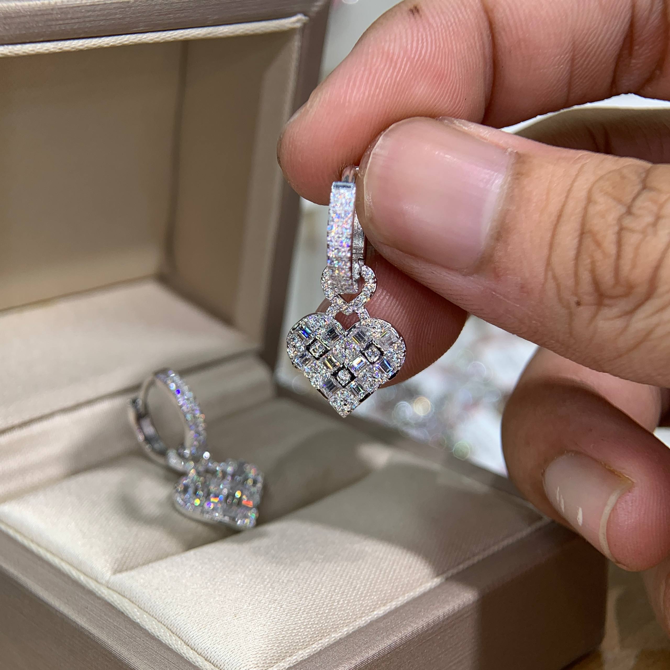 Bông tai kim cương Moissanite GRA (A456) - Ảnh 4