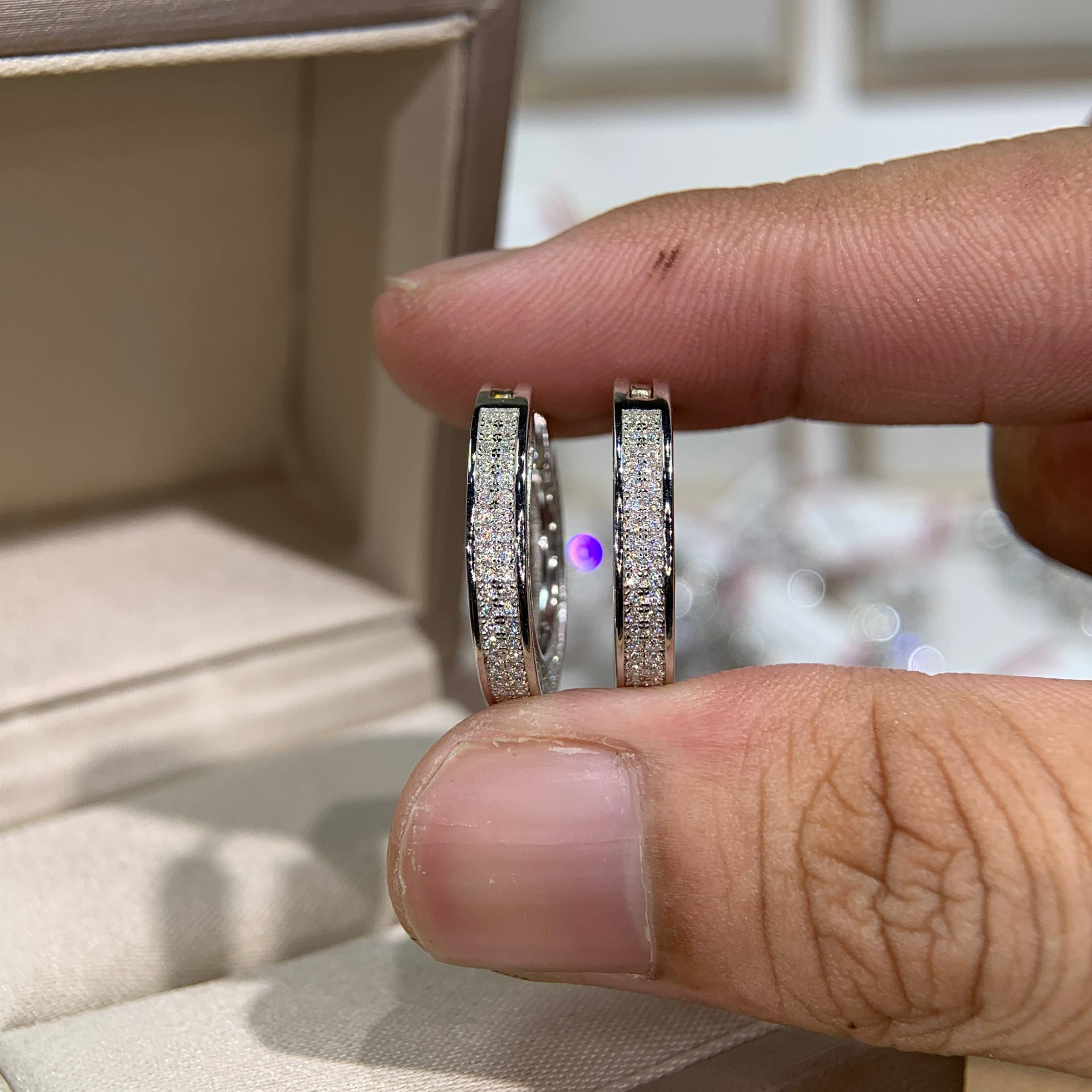 Bông tai kim cương Moissanite GRA (A362) - Ảnh 2