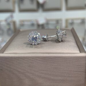 Bông tai kim cương Moissanite GRA (A132)