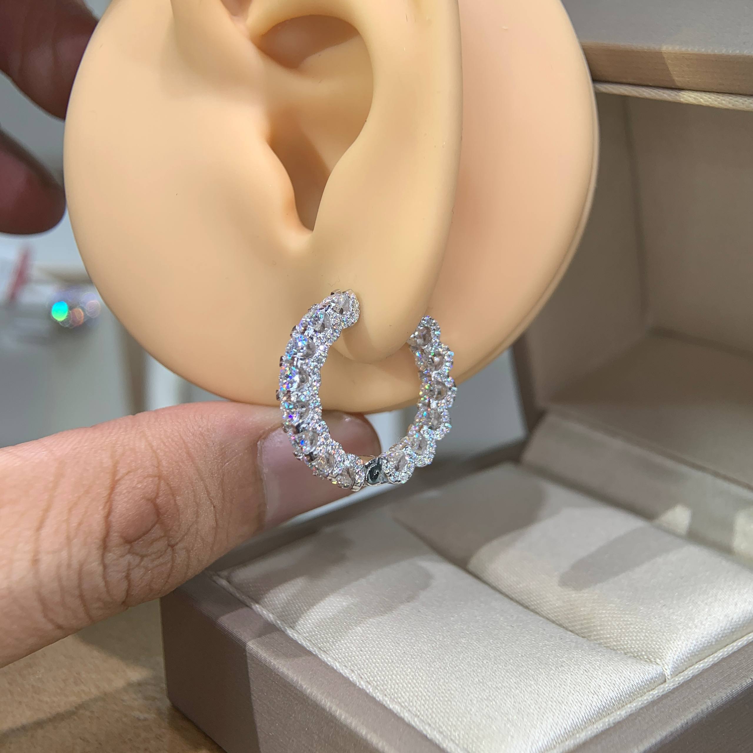 Bông tai kim cương Moissanite GRA (B163) - Ảnh 4