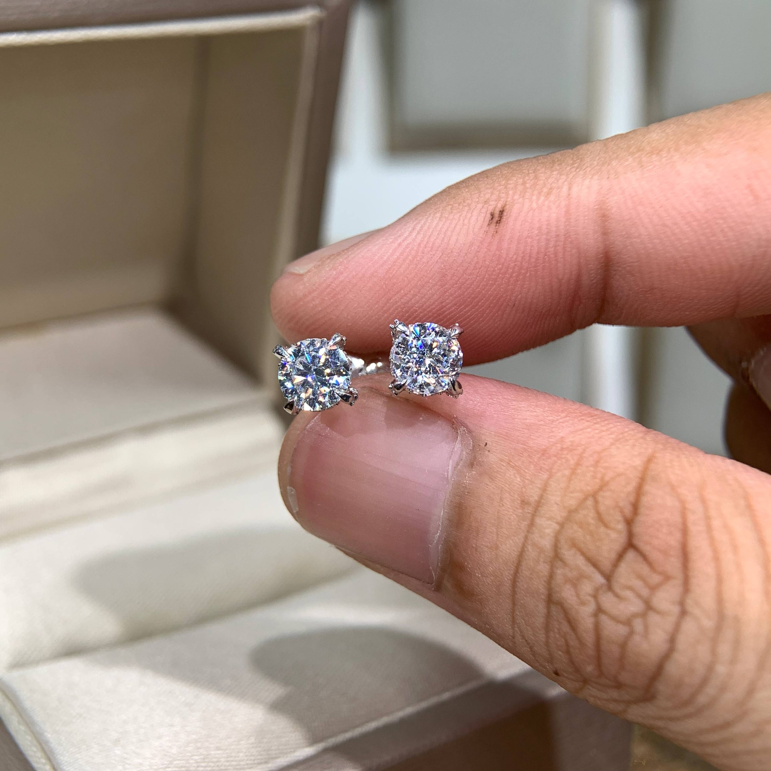 Bông tai kim cương Moissanite GRA (Y35) - Ảnh 3