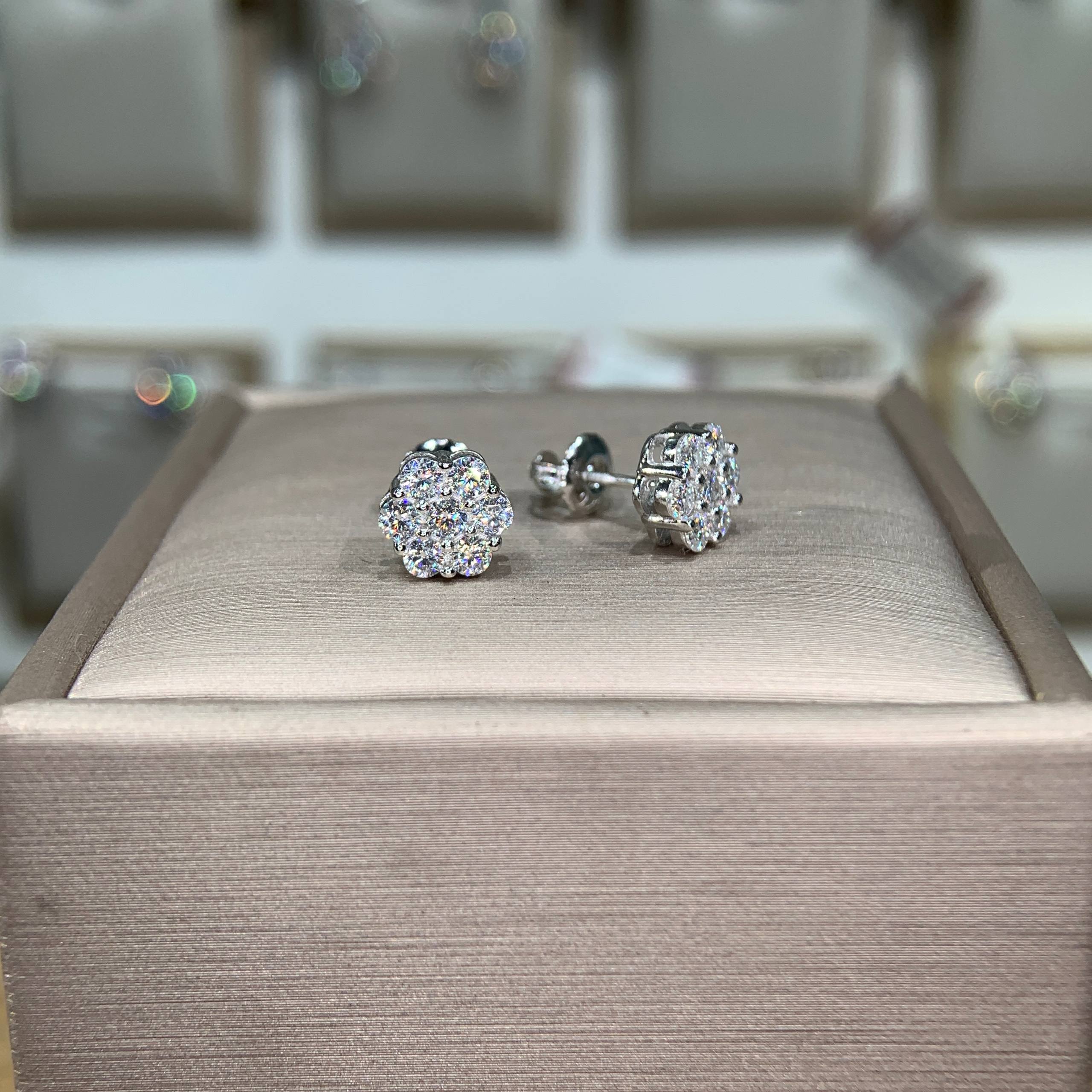 Bông tai kim cương Moissanite GRA (L49) - Ảnh 3