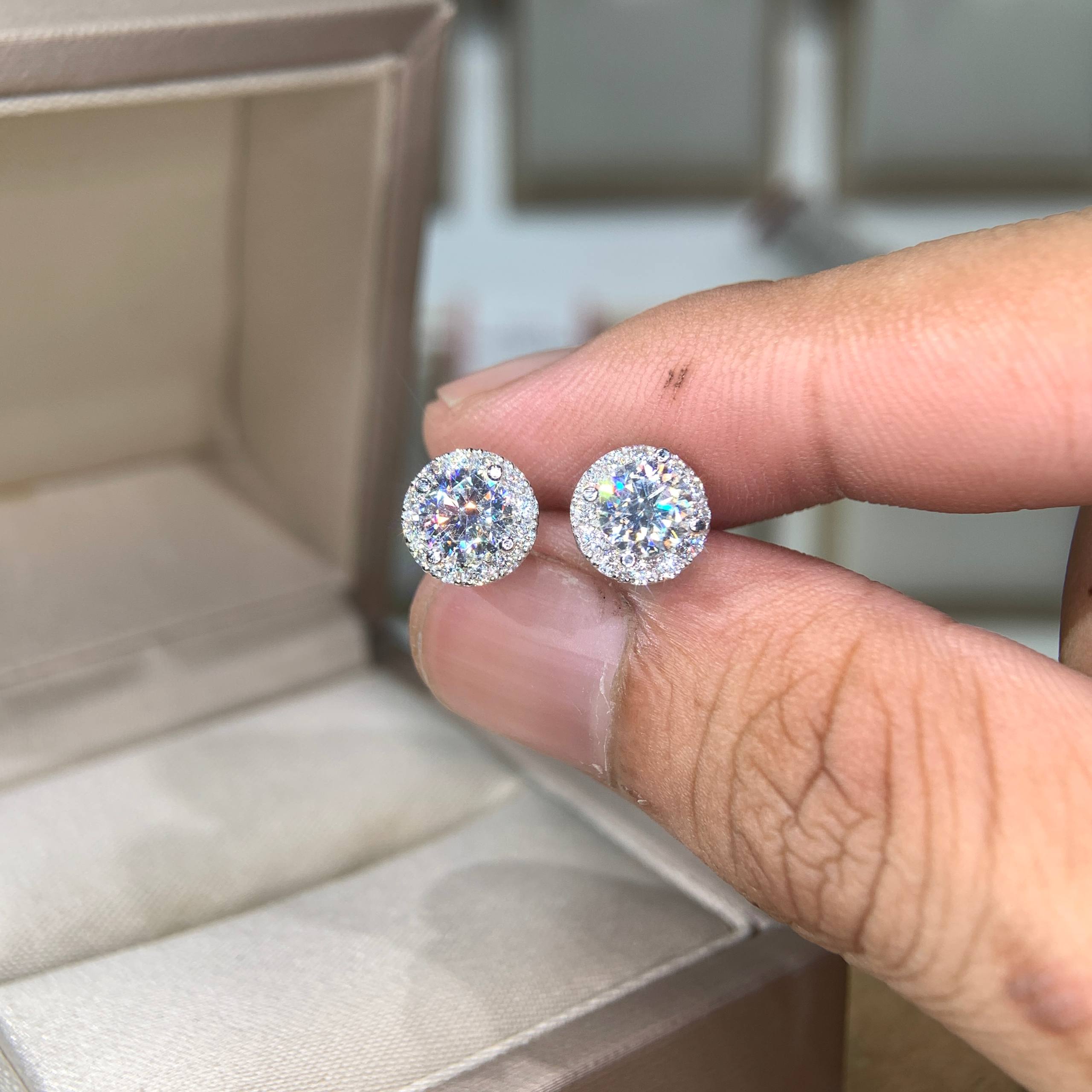 Bông tai kim cương Moissanite GRA (Z71) - Ảnh 3