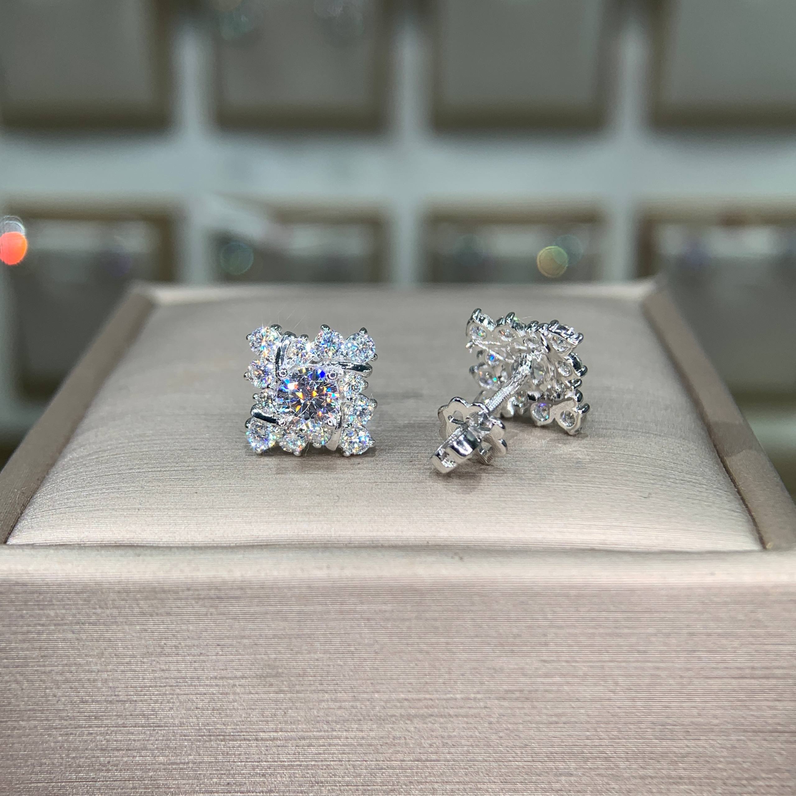 Bông tai kim cương Moissanite GRA (A052) - Ảnh 4