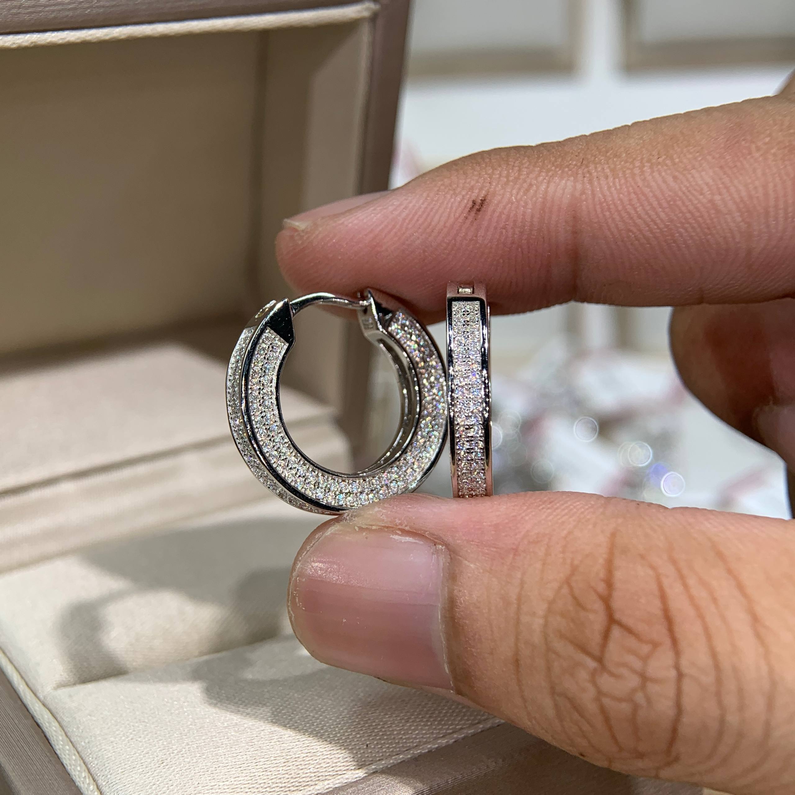 Bông tai kim cương Moissanite GRA (A362) - Ảnh 5