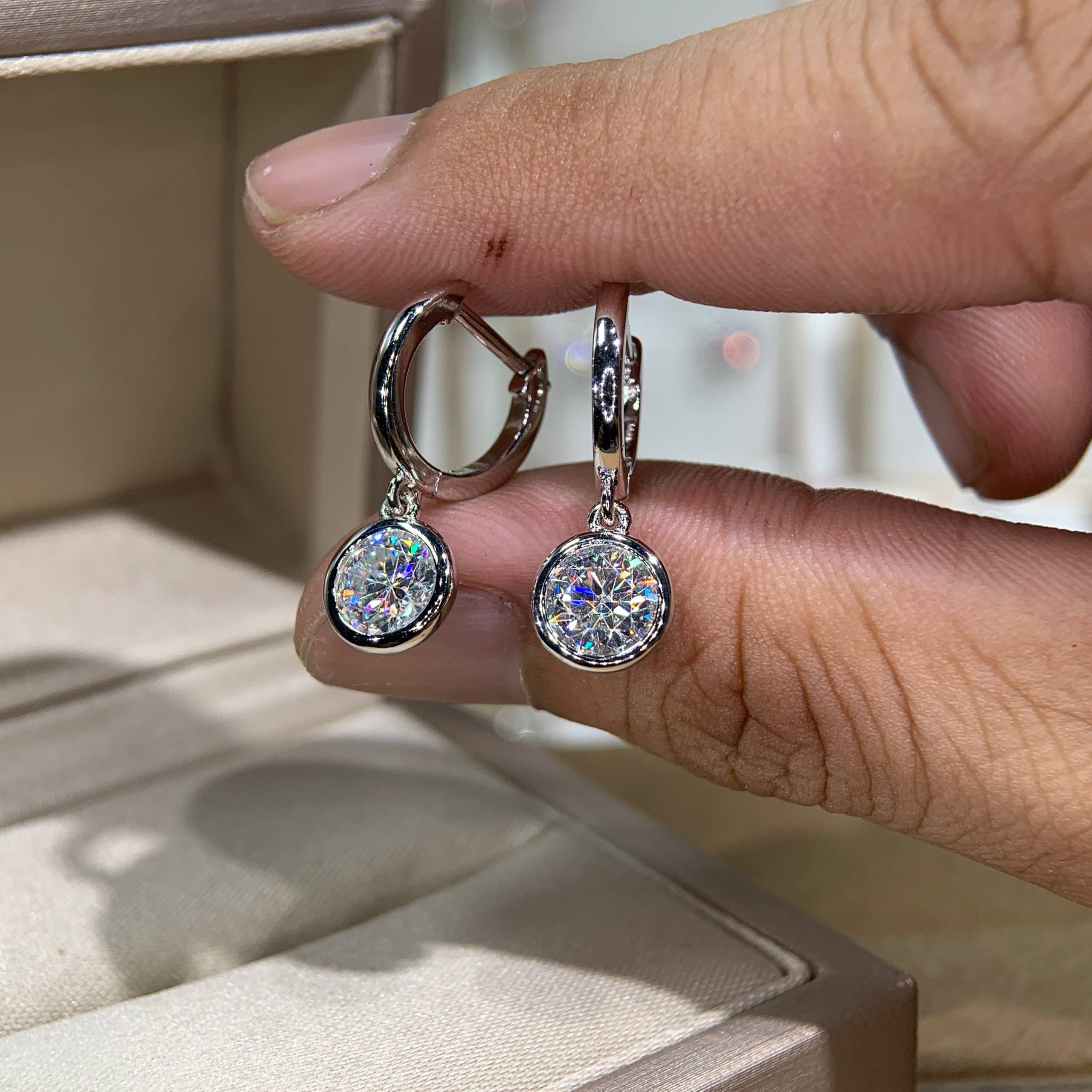 Bông tai kim cương Moissanite GRA (A039) - Ảnh 3
