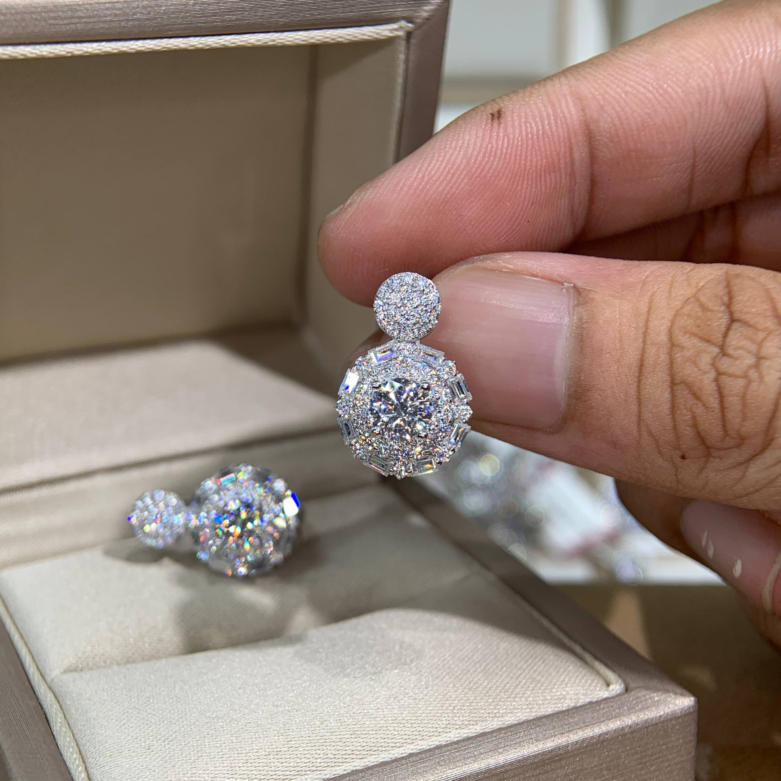 Bông tai kim cương Moissanite GRA (A948) - Ảnh 4