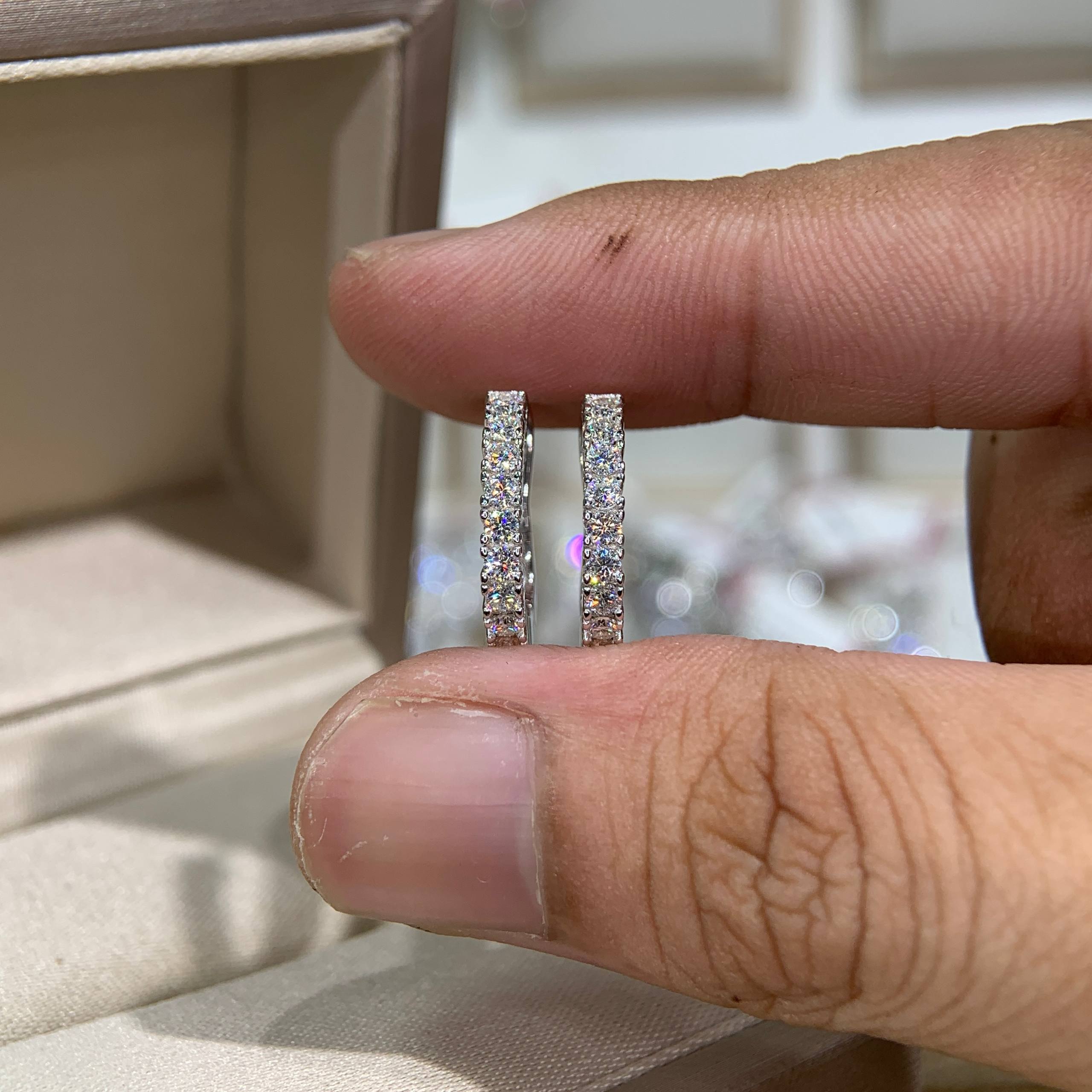 Bông tai kim cương Moissanite GRA (K86) - Ảnh 4