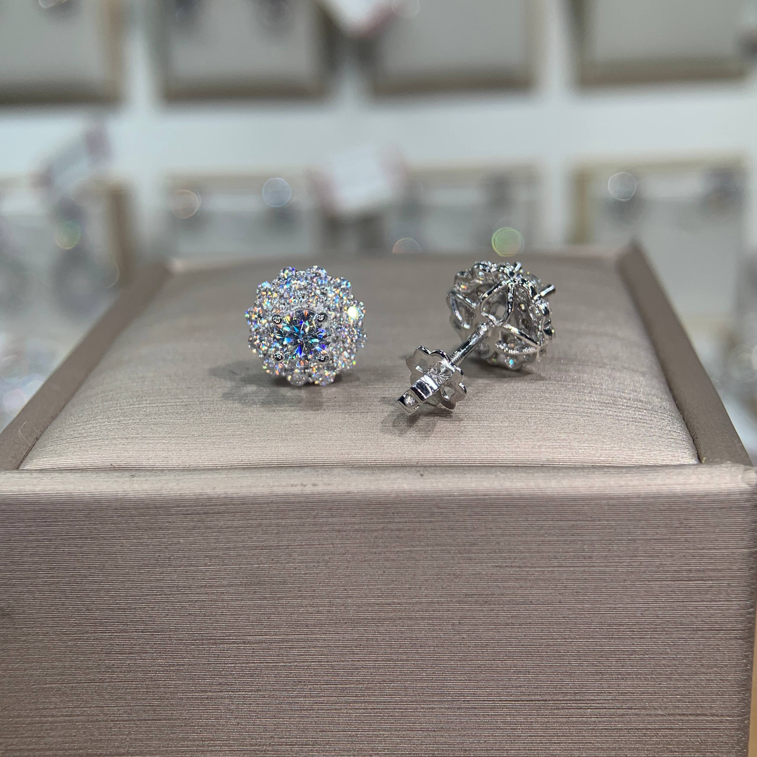 Bông tai kim cương Moissanite GRA (A132) - Ảnh 4