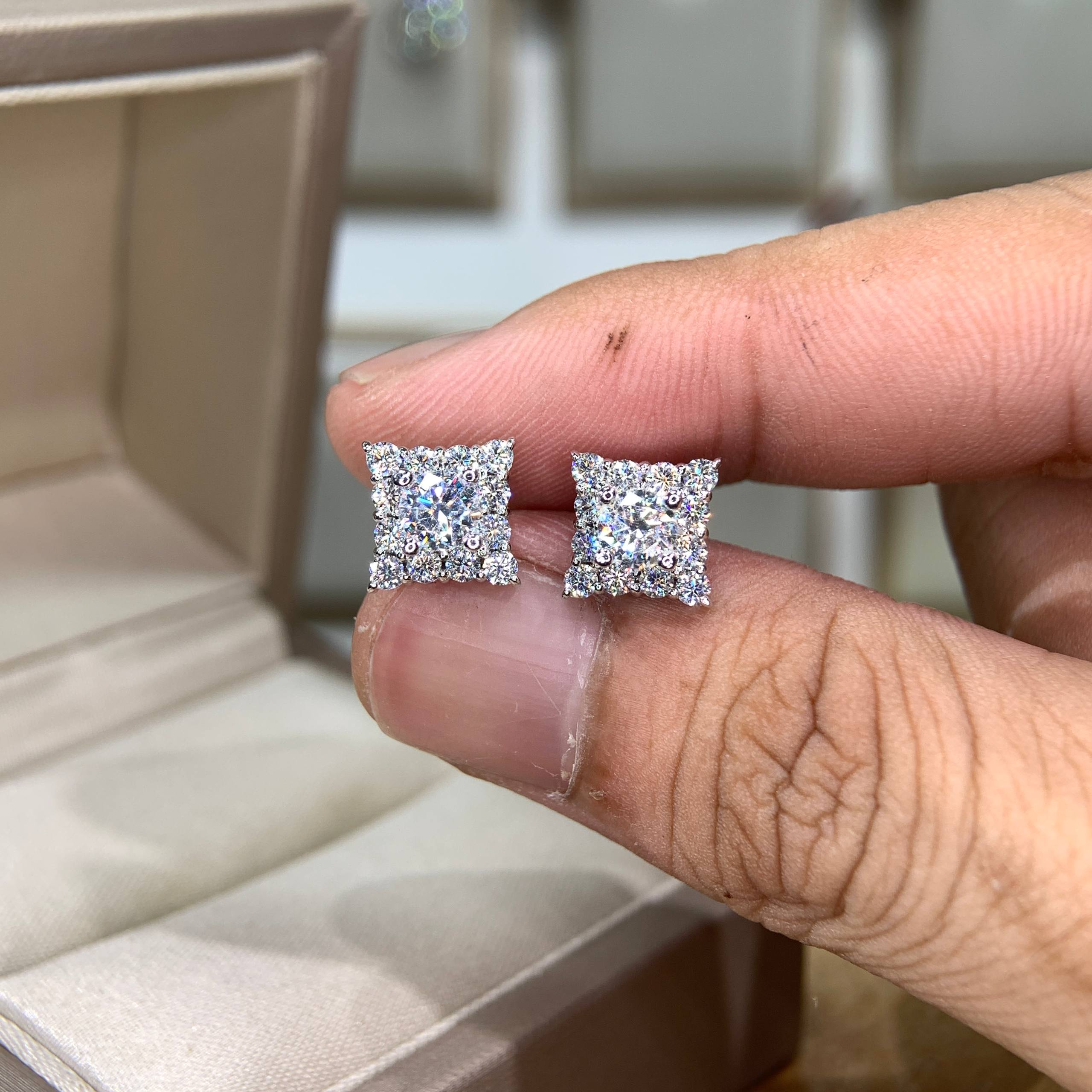 Bông tai kim cương Moissanite GRA (A128) - Ảnh 6