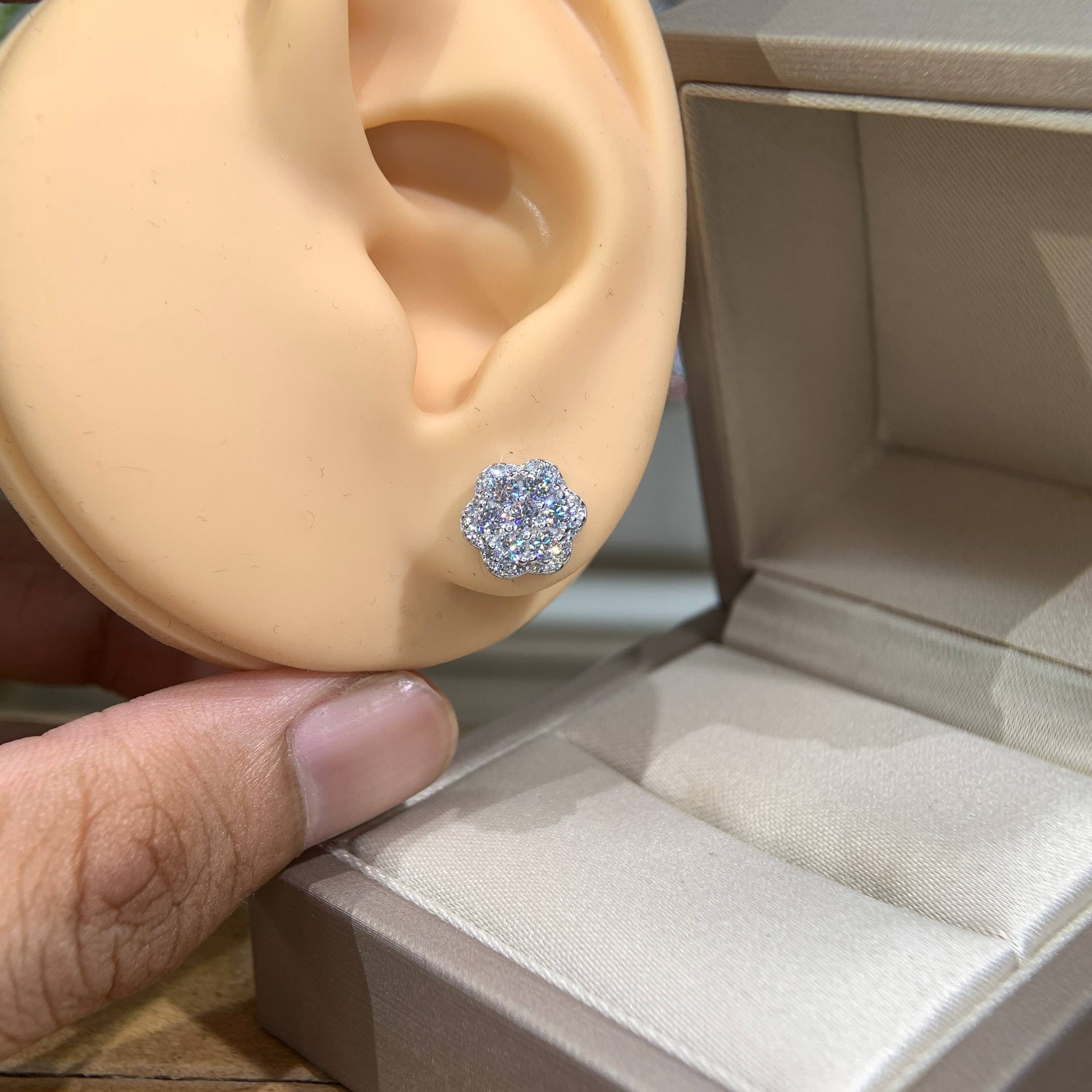 Bông tai kim cương Moissanite GRA (L23) - Ảnh 5