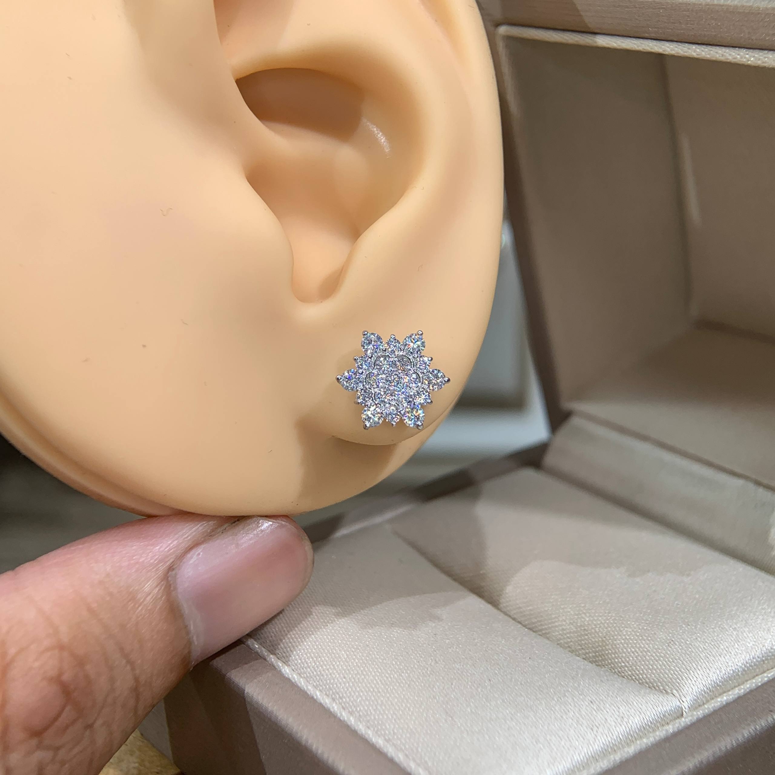 Bông tai kim cương Moissanite GRA (P41) - Ảnh 6