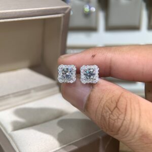 Bông tai kim cương Moissanite GRA (A156)