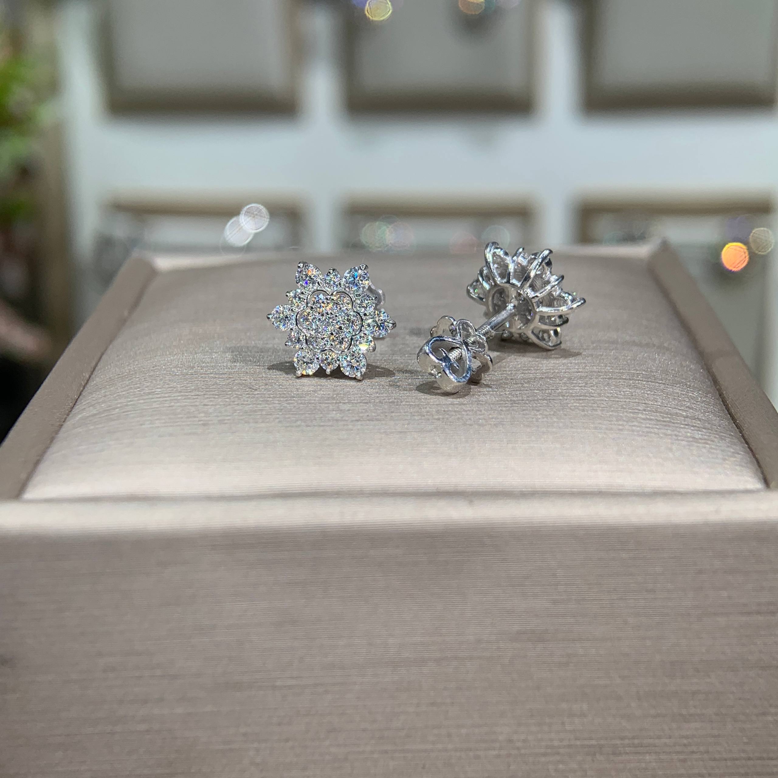 Bông tai kim cương Moissanite GRA (P41) - Ảnh 2