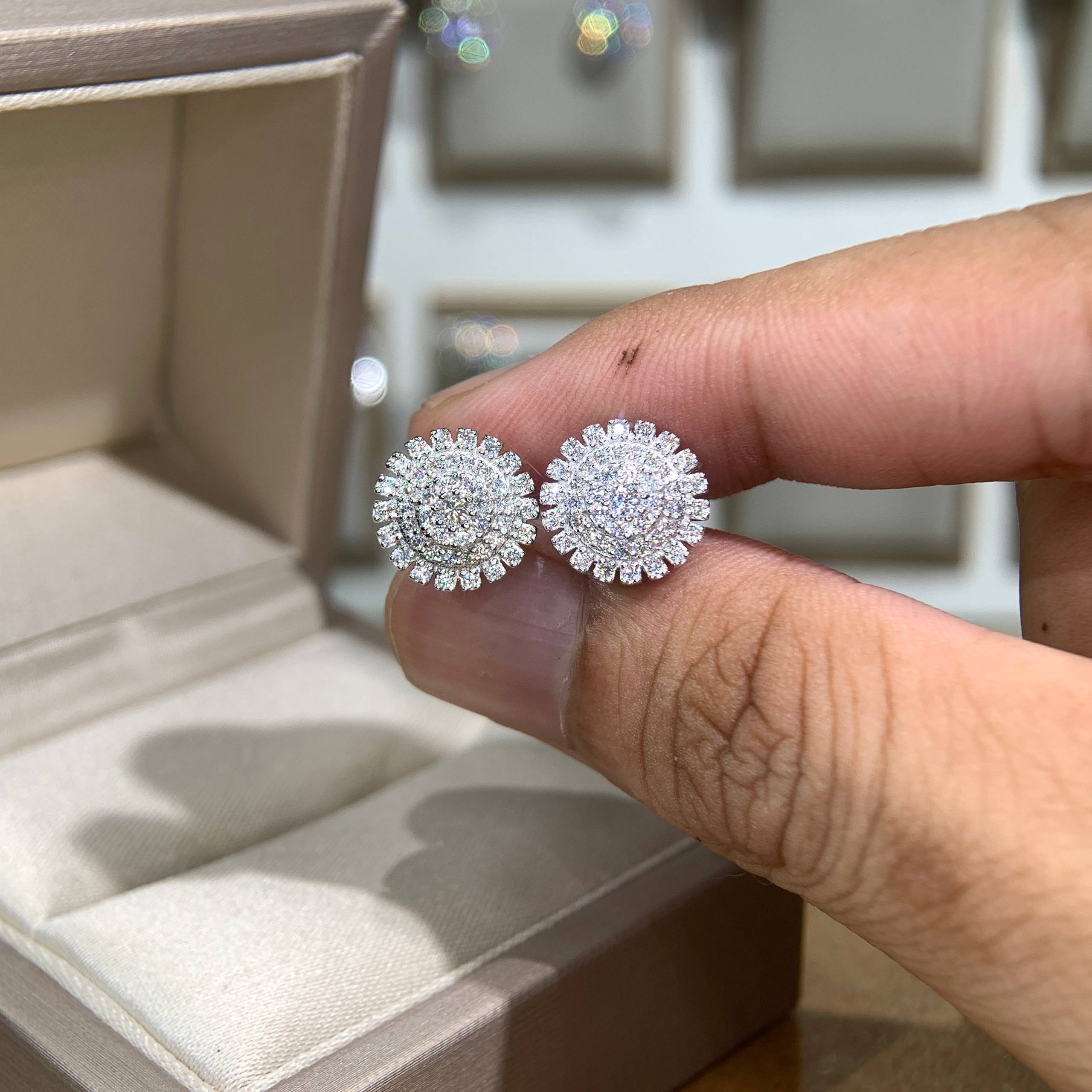 Bông tai kim cương Moissanite GRA (Y34) - Ảnh 3