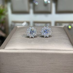Bông tai kim cương Moissanite GRA (L51)