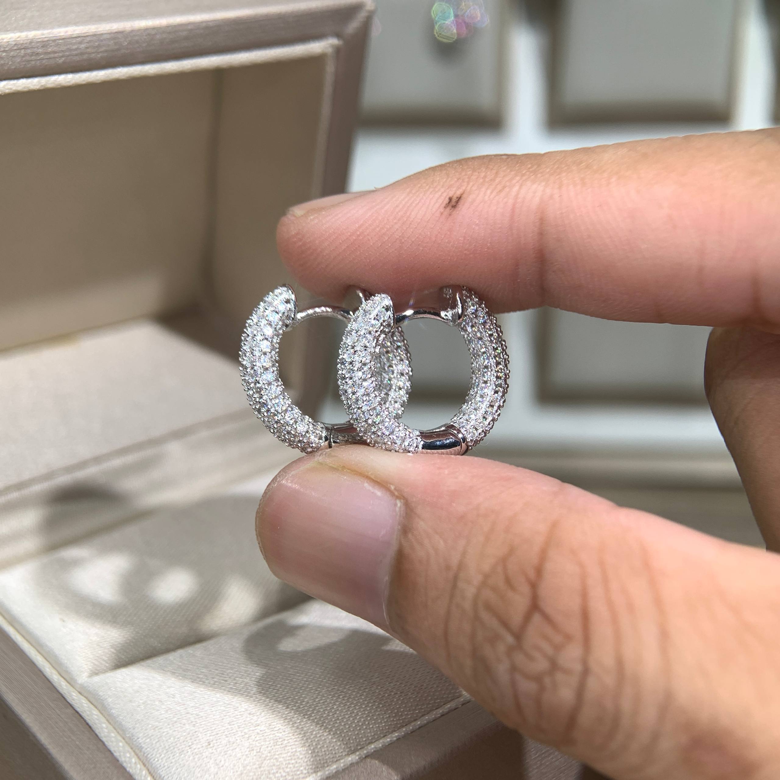 Bông tai kim cương Moissanite GRA (A614) - Ảnh 7