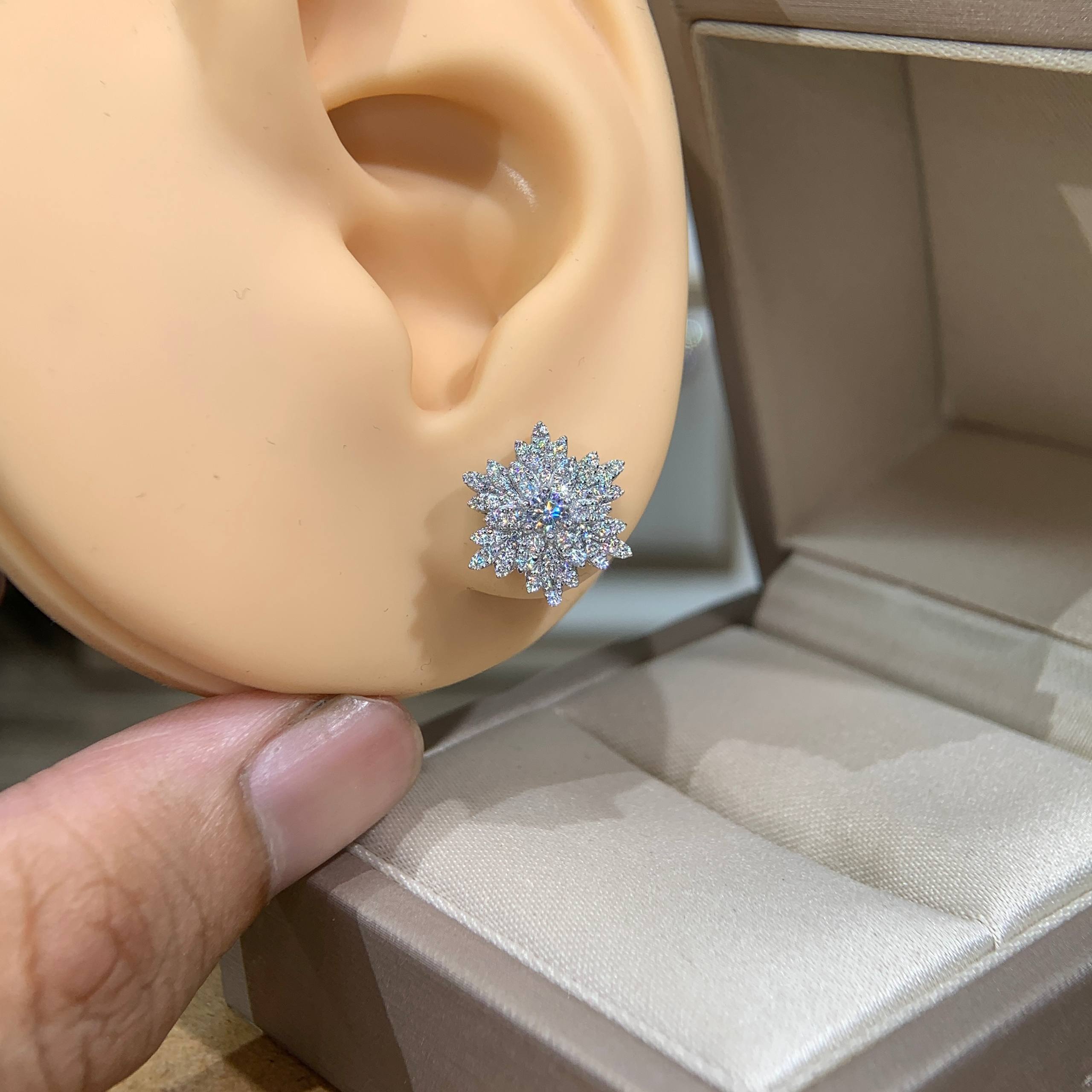 Bông tai kim cương Moissanite GRA (A015) - Ảnh 3