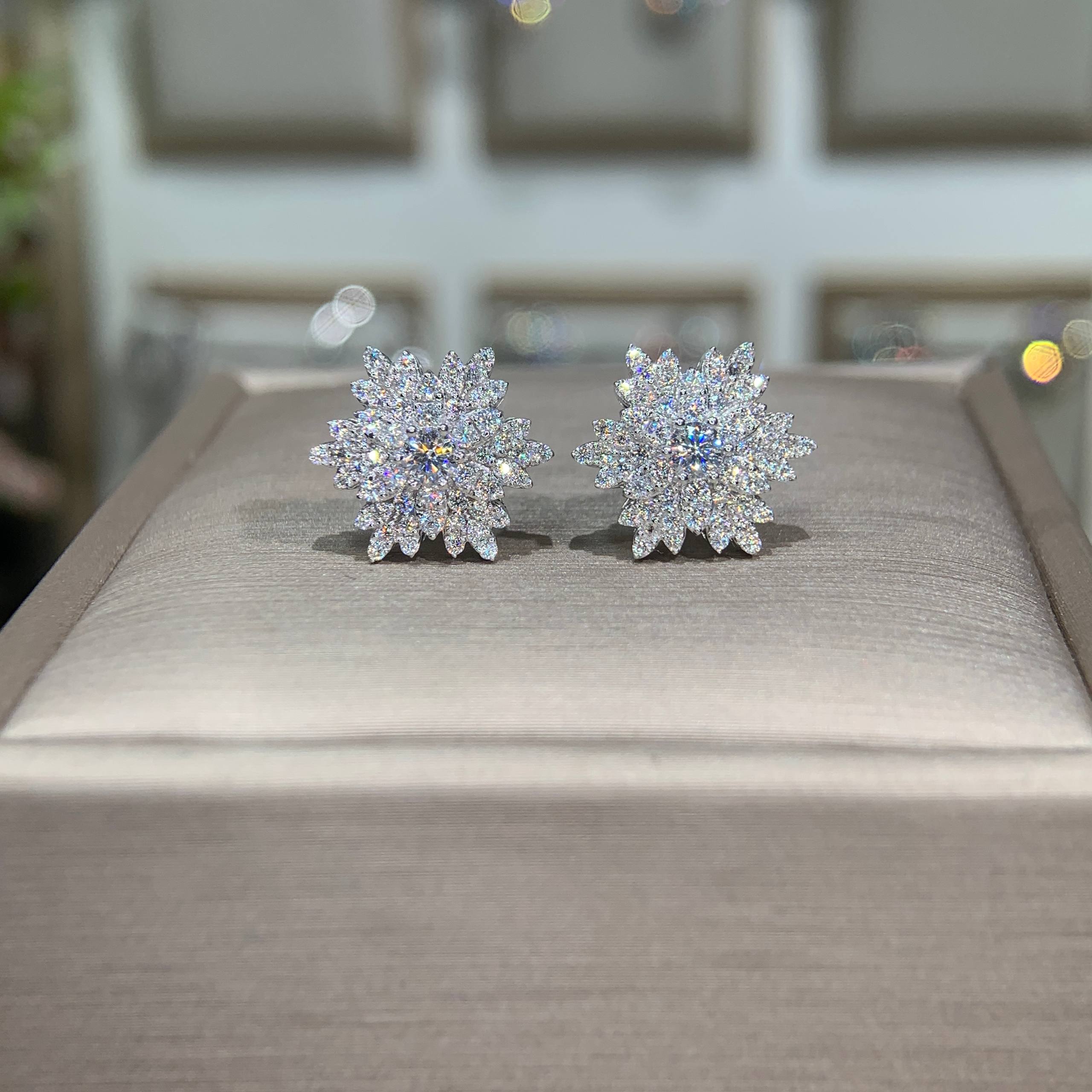 Bông tai kim cương Moissanite GRA (A015)