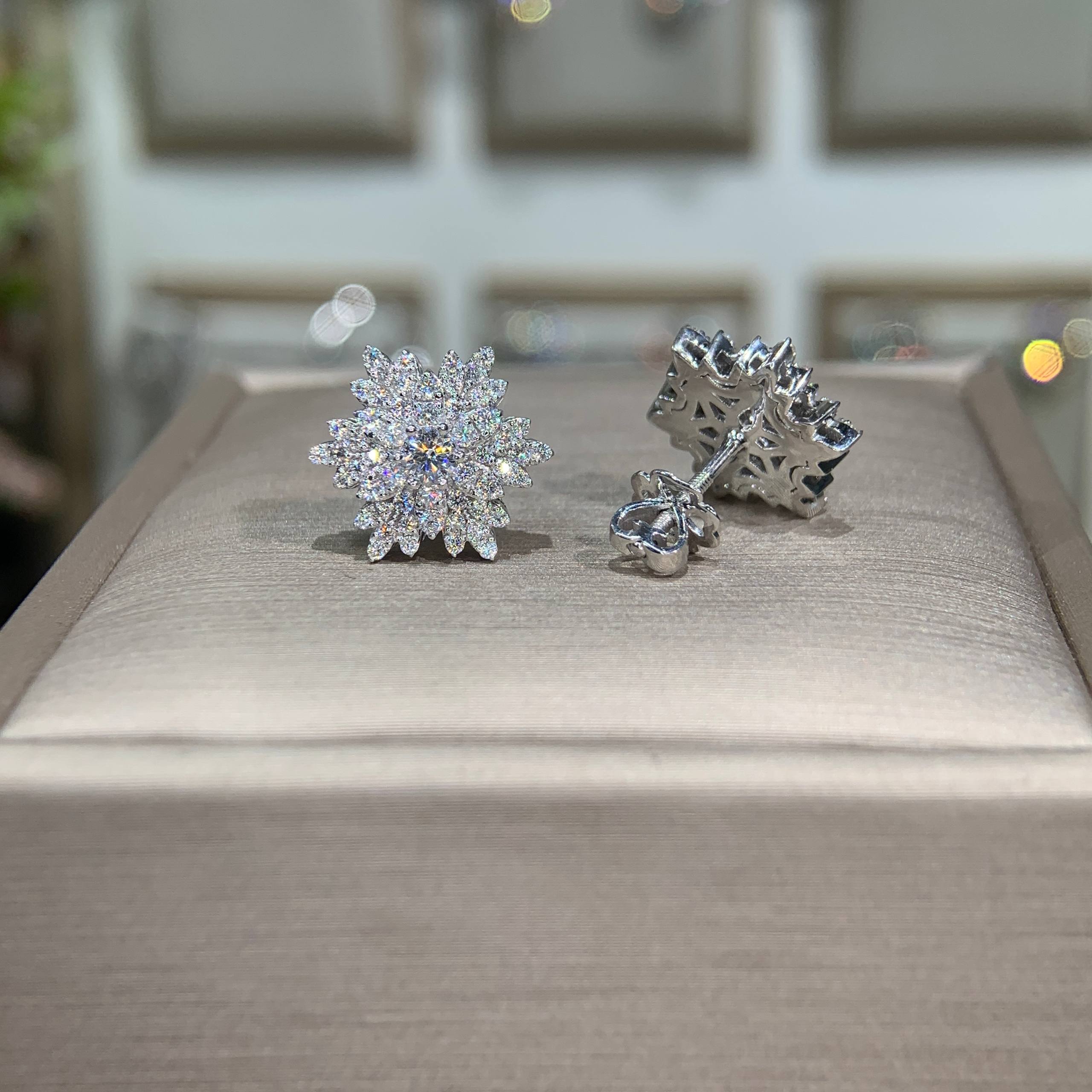 Bông tai kim cương Moissanite GRA (A015) - Ảnh 4
