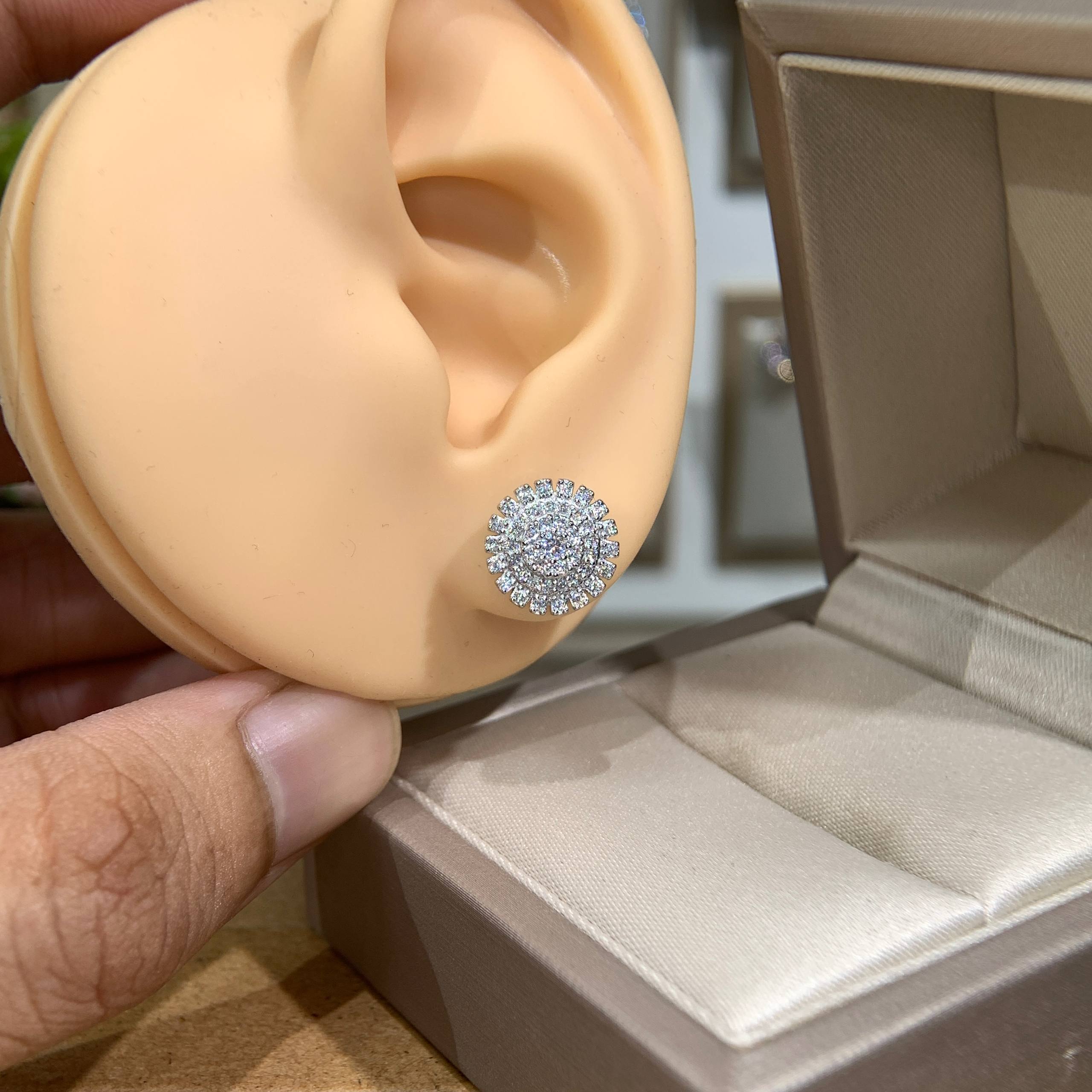 Bông tai kim cương Moissanite GRA (Y34) - Ảnh 2