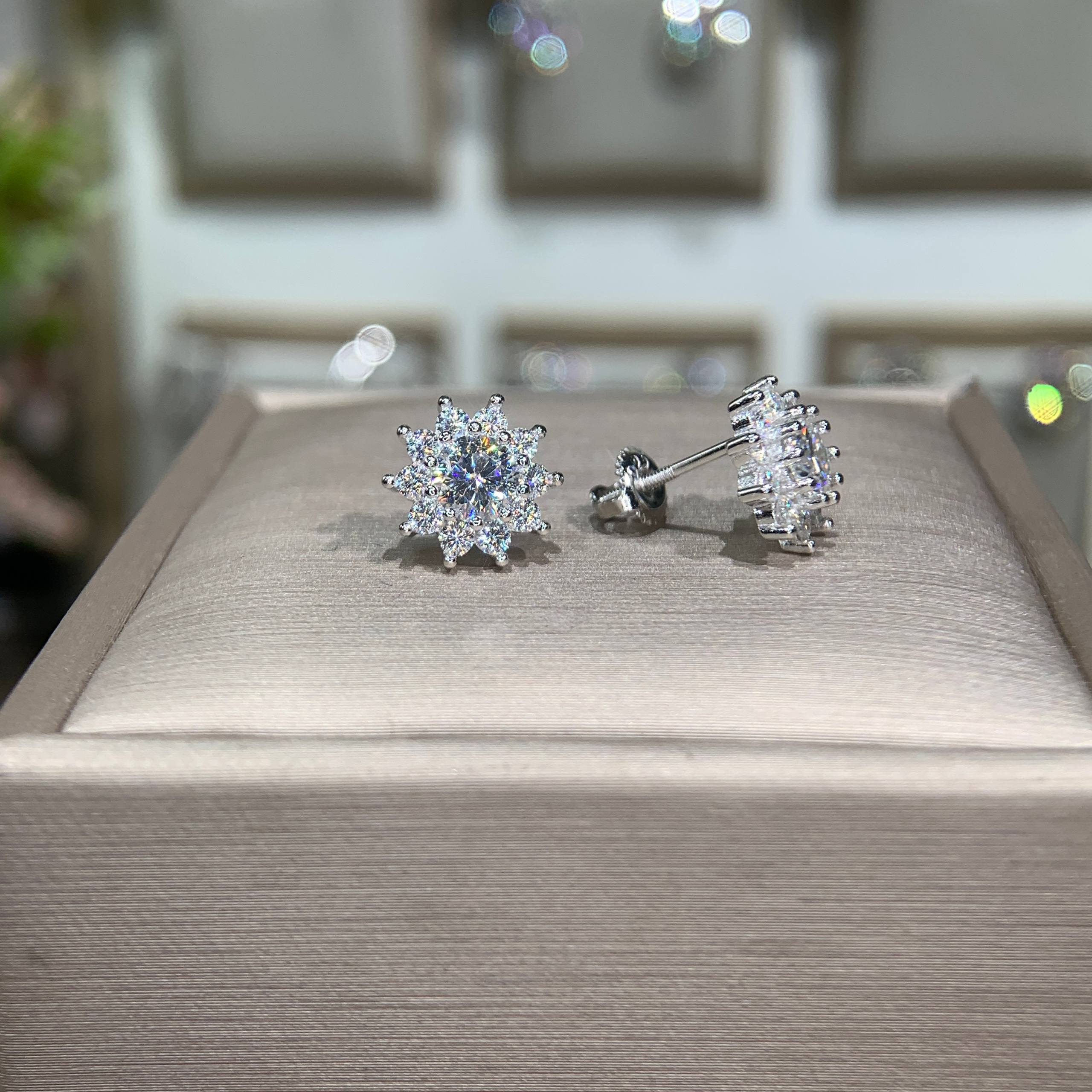 Bông tai kim cương Moissanite GRA (L51) - Ảnh 6