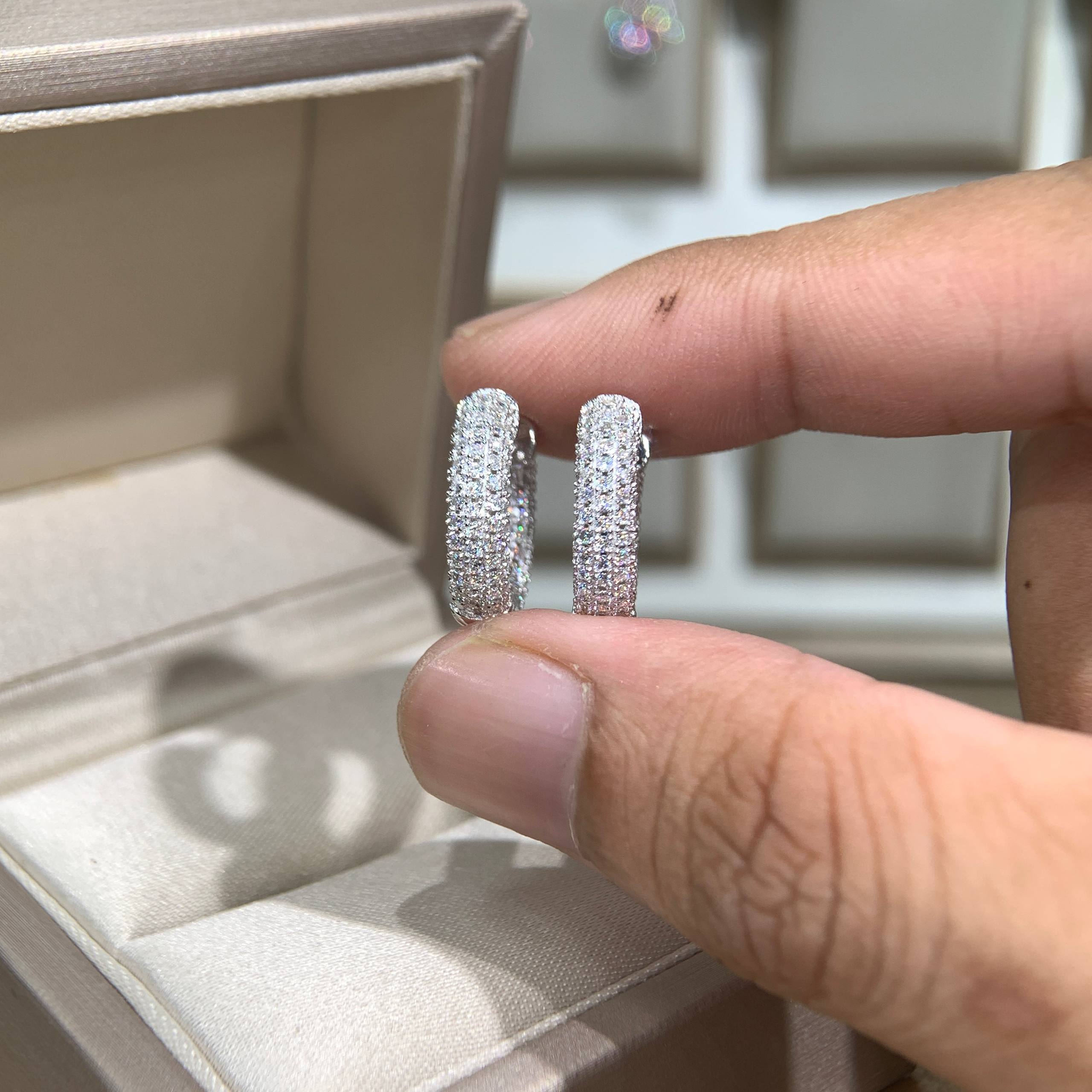 Bông tai kim cương Moissanite GRA (A614) - Ảnh 6