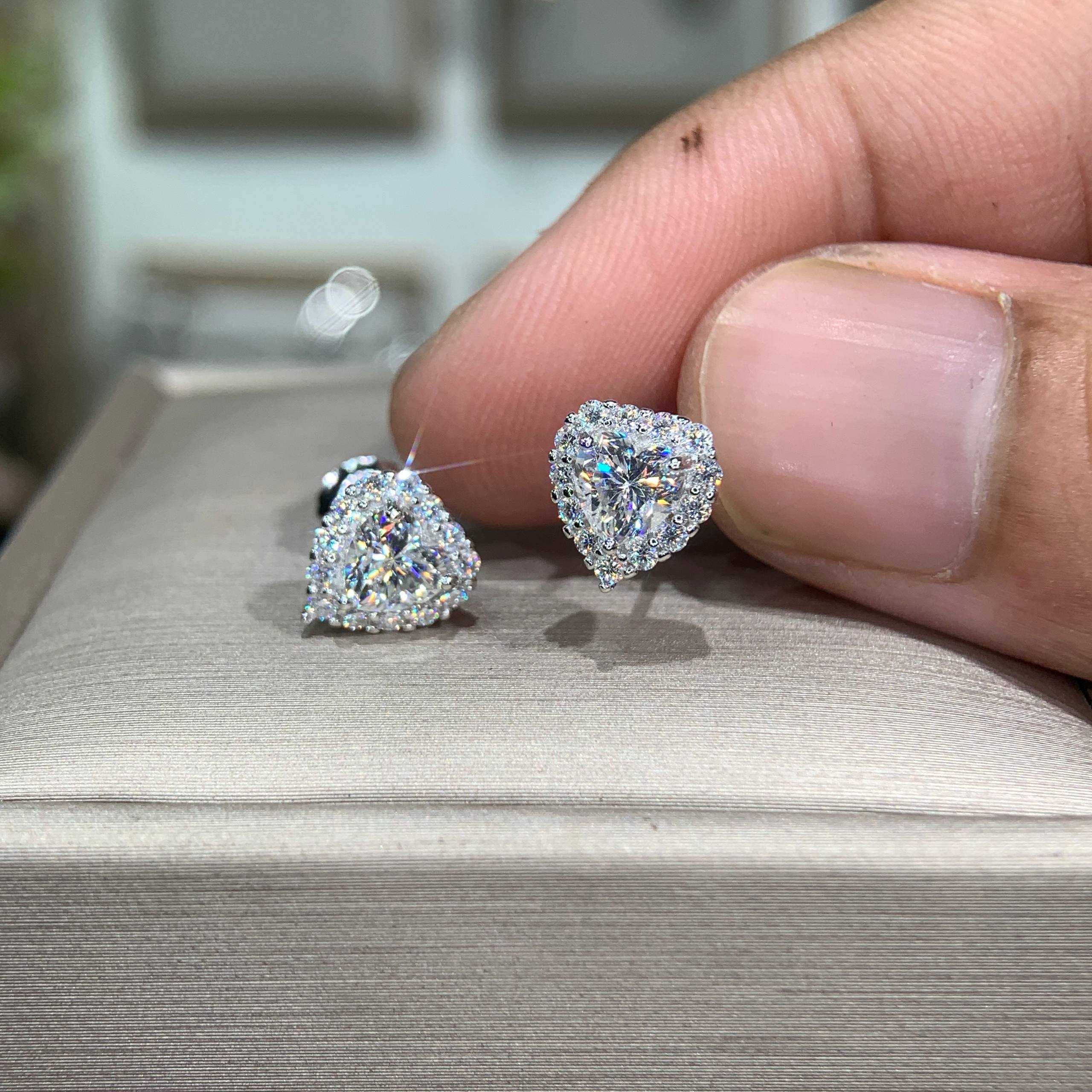 Bông tai kim cương Moissanite GRA (K95) - Ảnh 5