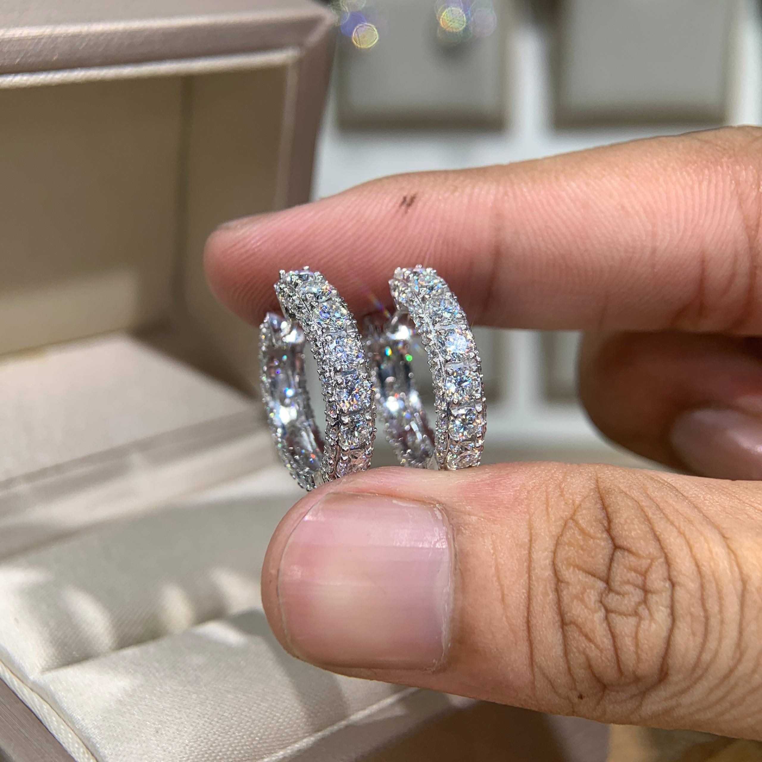 Bông tai kim cương Moissanite GRA (A816) - Ảnh 3