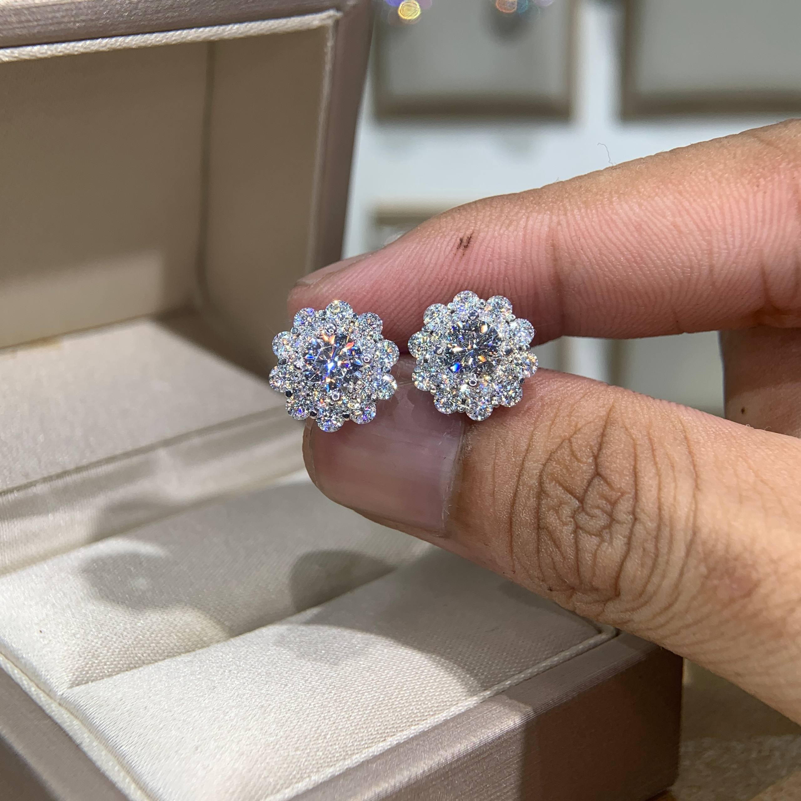 Bông tai kim cương Moissanite GRA (A212)