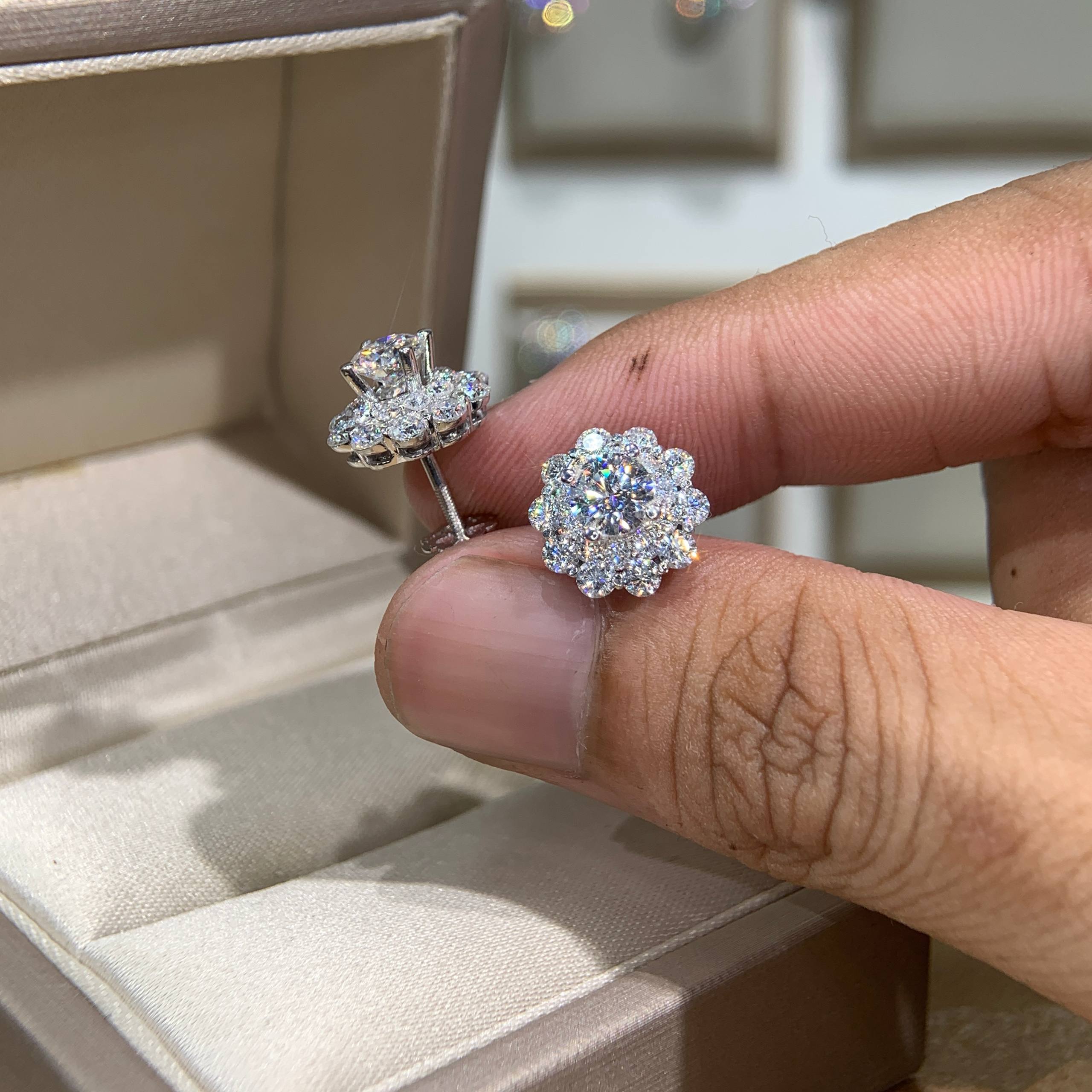 Bông tai kim cương Moissanite GRA (A212) - Ảnh 7