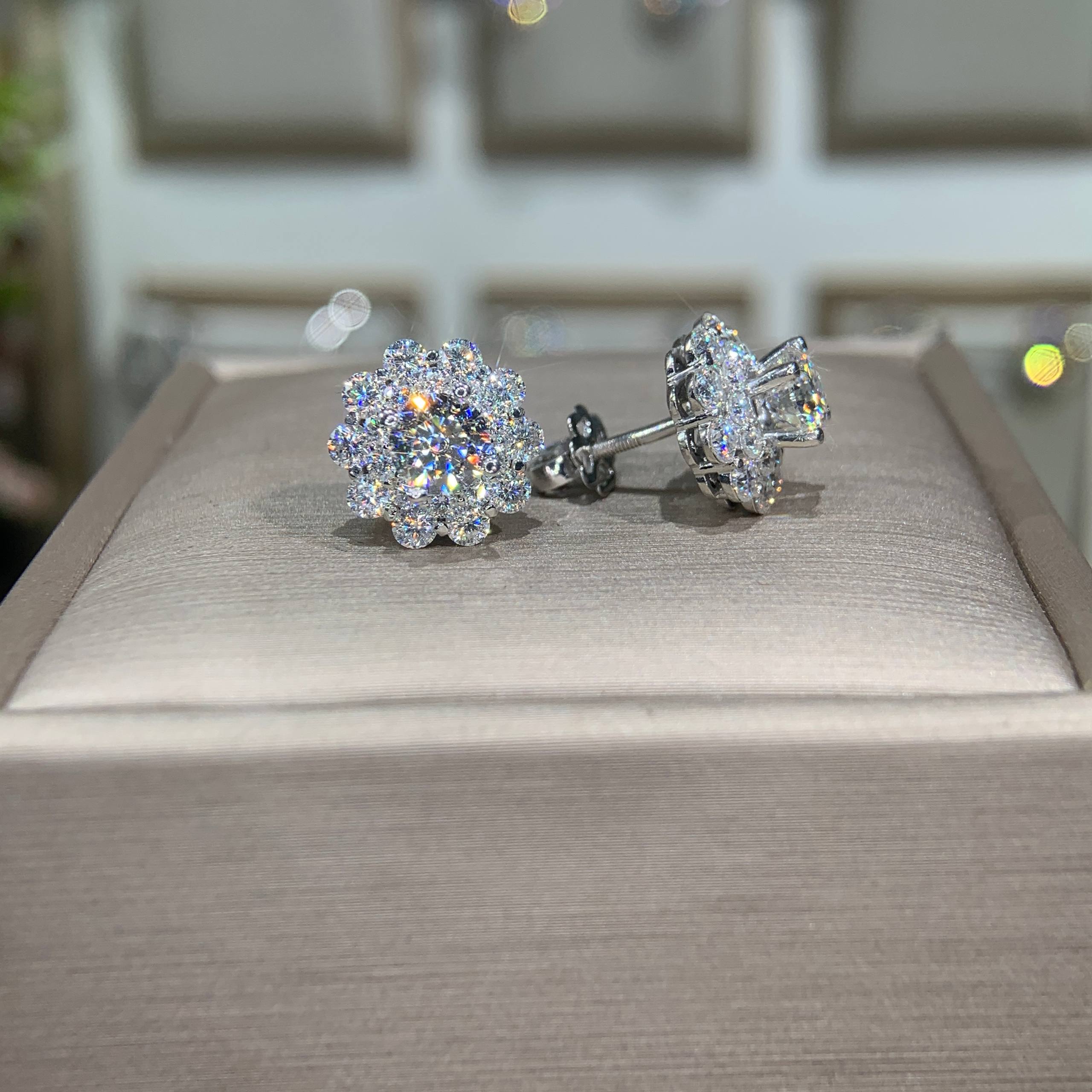 Bông tai kim cương Moissanite GRA (A212) - Ảnh 5