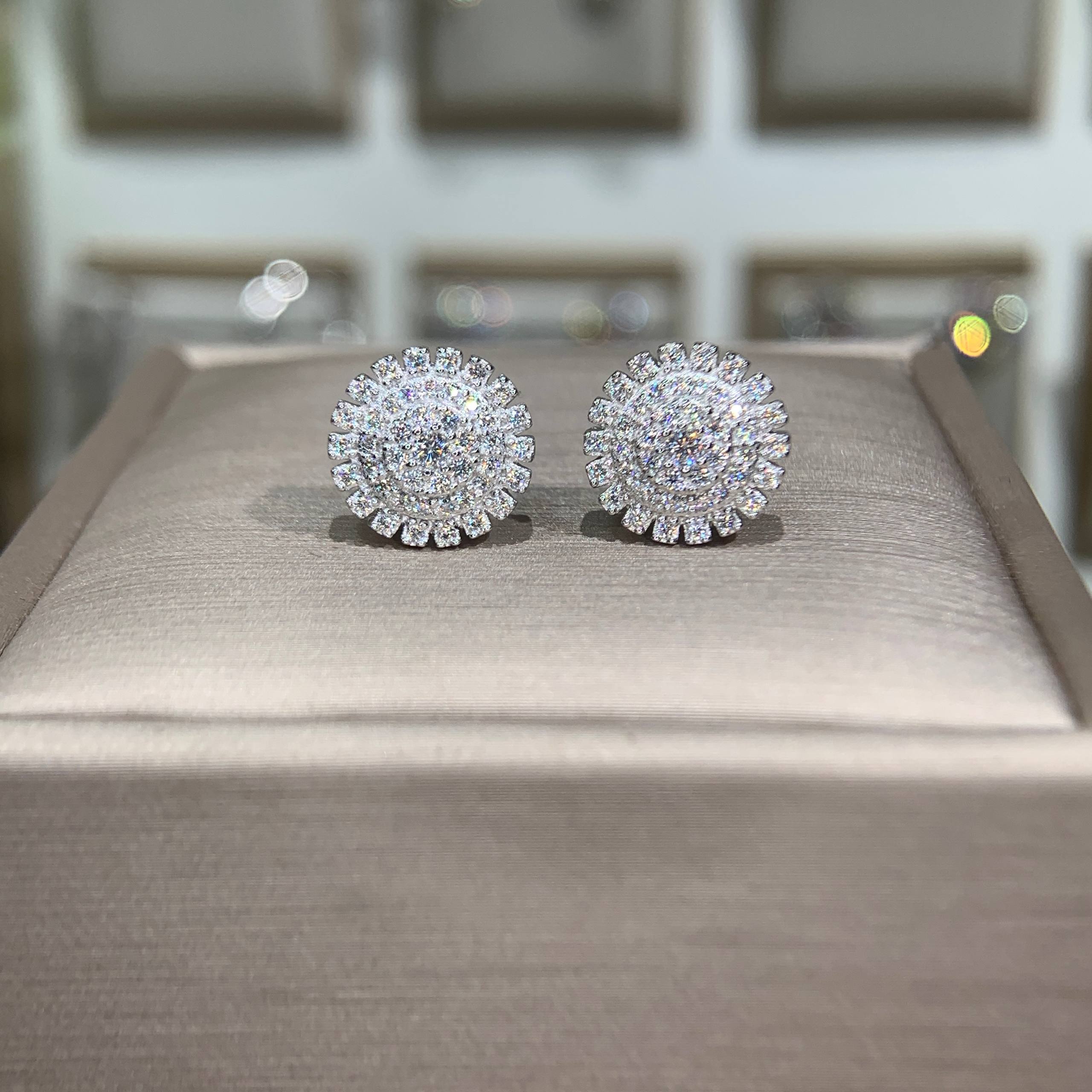 Bông tai kim cương Moissanite GRA (Y34)