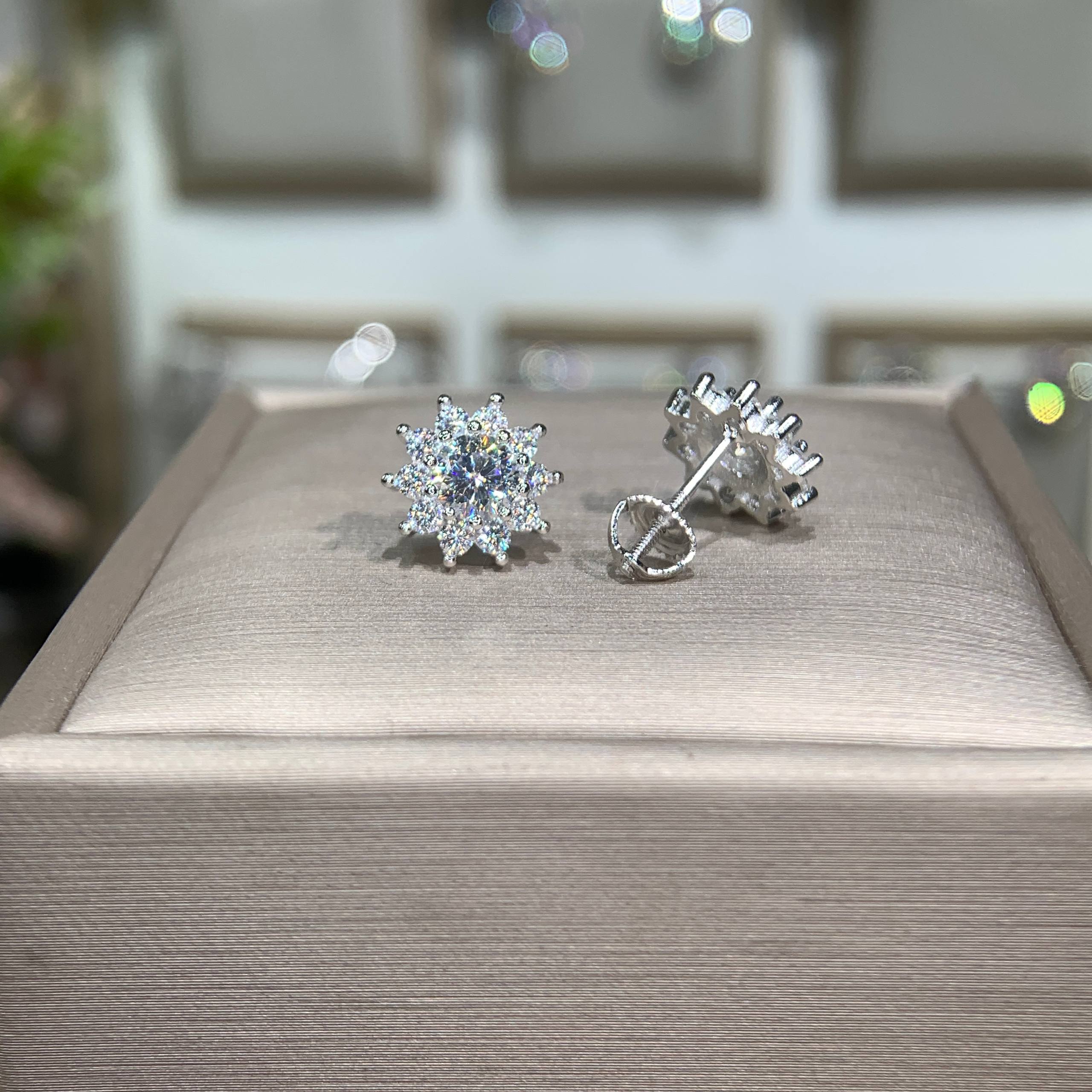 Bông tai kim cương Moissanite GRA (L51) - Ảnh 5