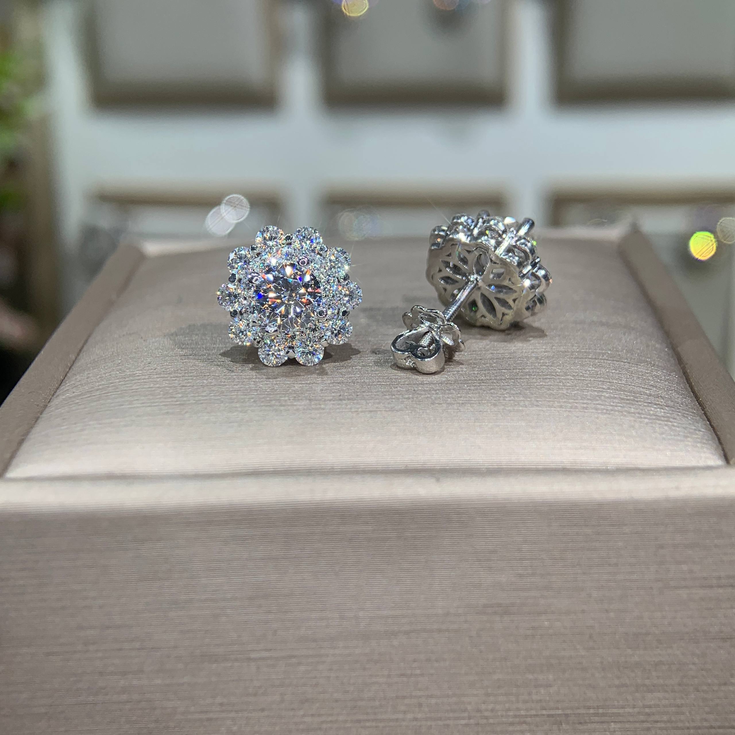 Bông tai kim cương Moissanite GRA (A212) - Ảnh 4