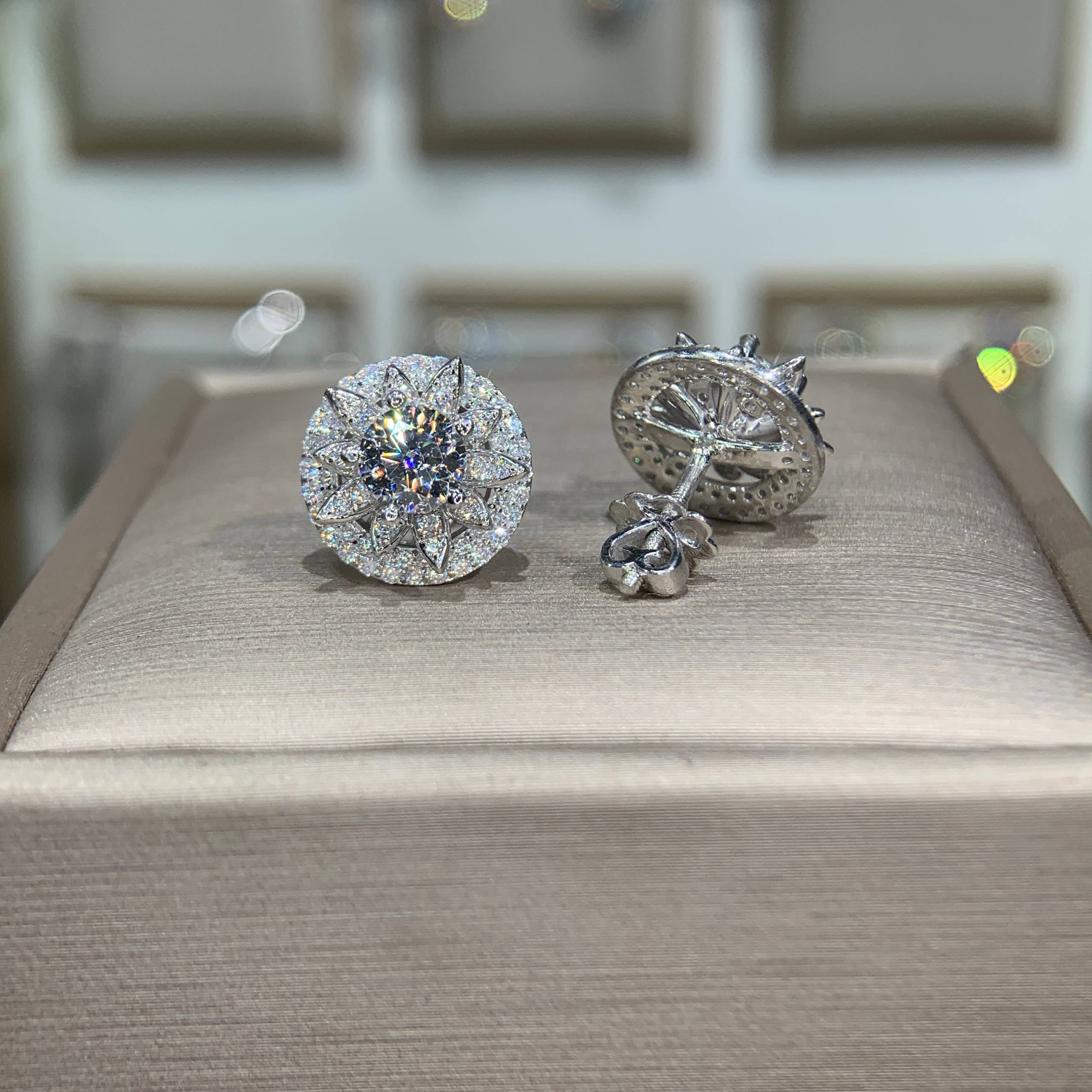 Bông tai kim cương Moissanite GRA (A075) - Ảnh 3